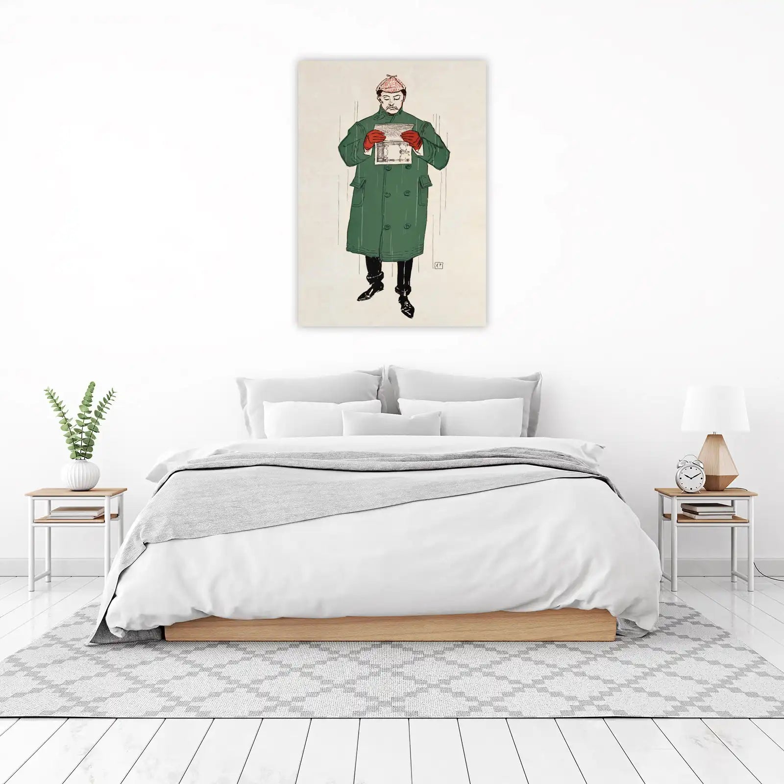 Vintage Gentleman Reading Newspaper Wall Art