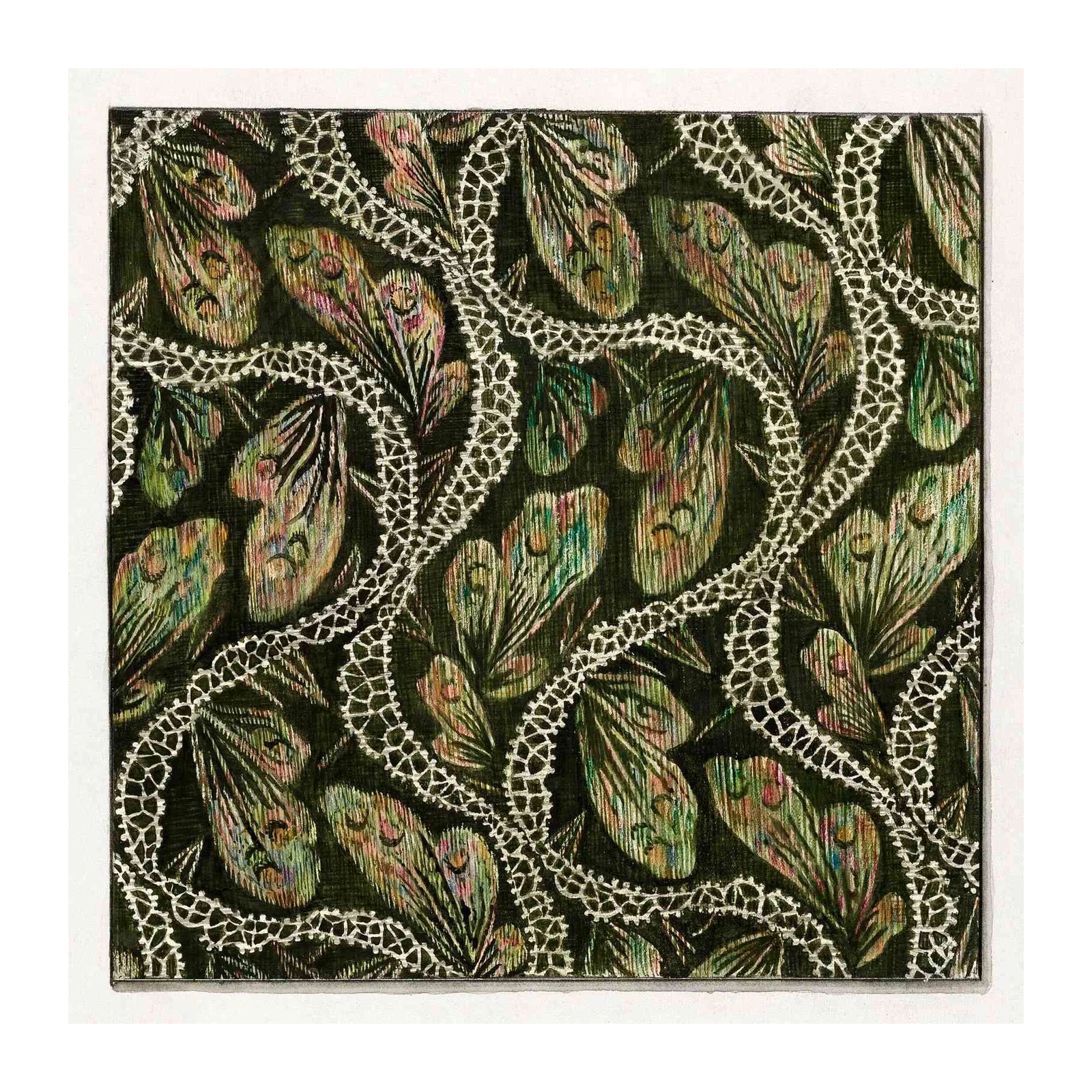 Dark Botanical Lace Peony Wall Art