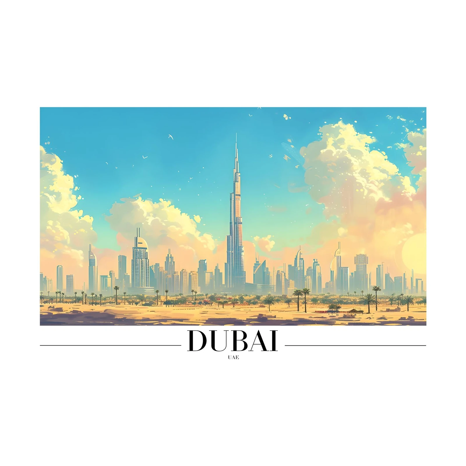 Dubai Skyline & Burj Khalifa Wall Art