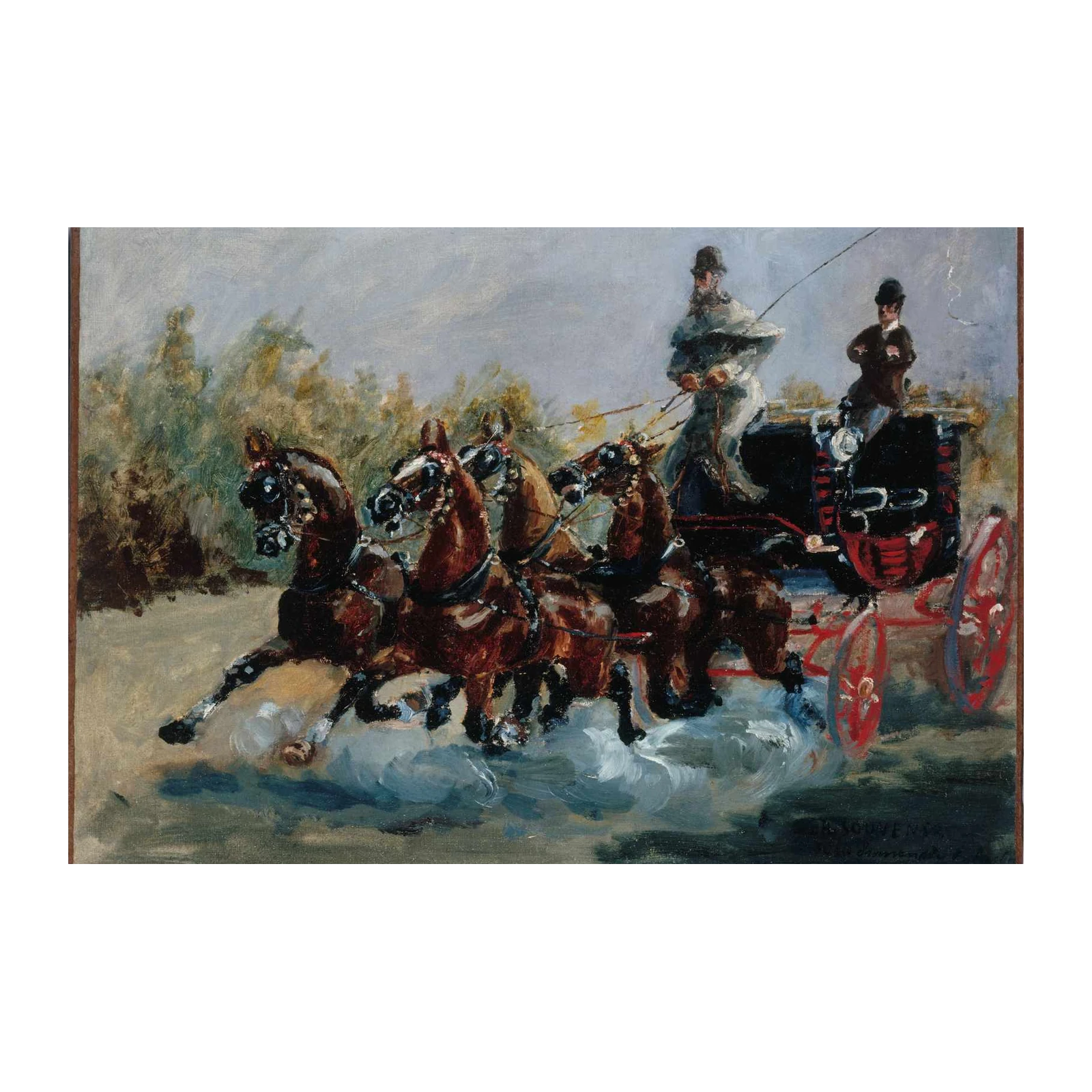 Majestic Horse Carriage Wall Art - Vintage Wall Art
