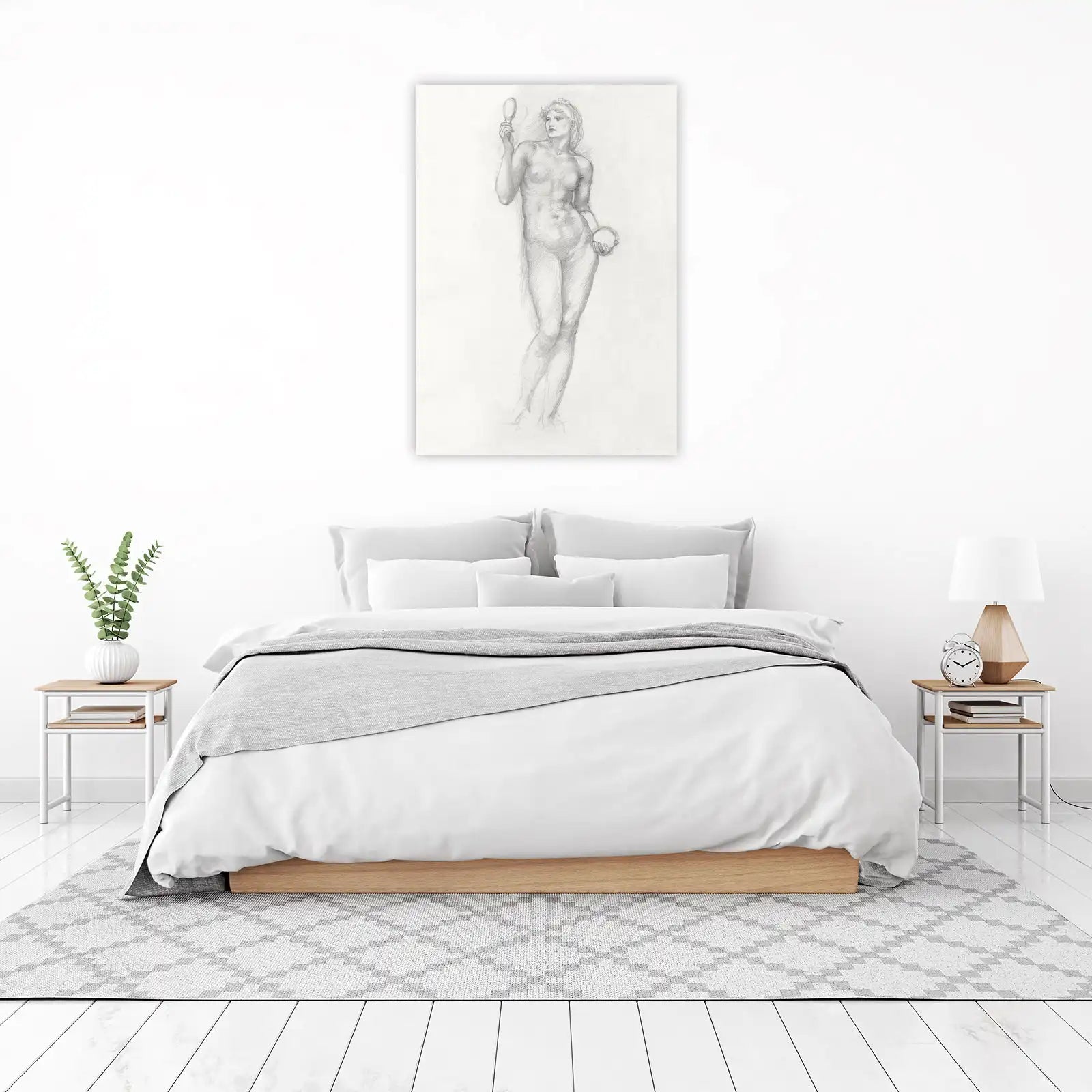 Timeless Nude Woman Mirror Apple Wall Art