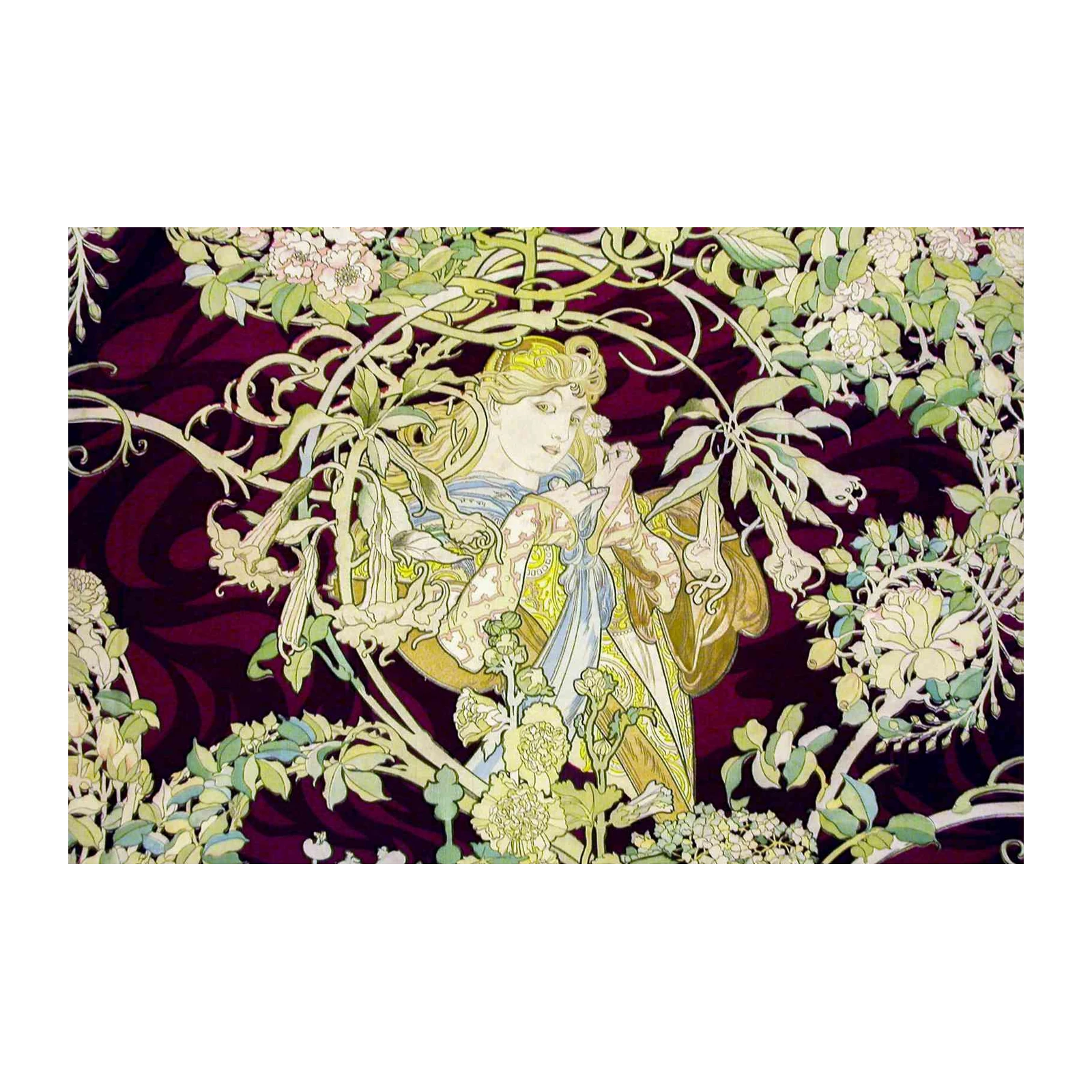 Art Nouveau Floral Maiden Wall Art
