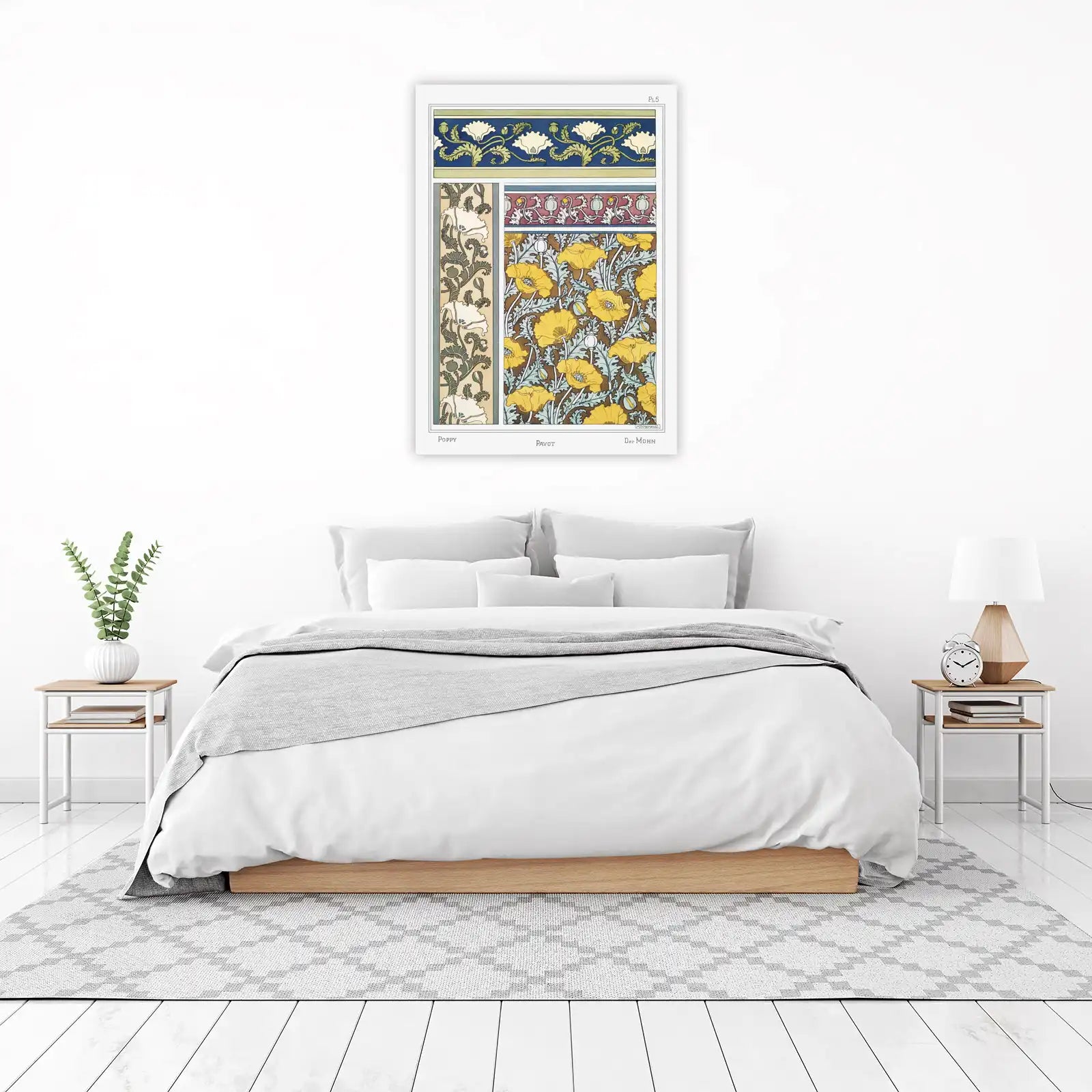 Art Nouveau Poppy Floral Wall Art