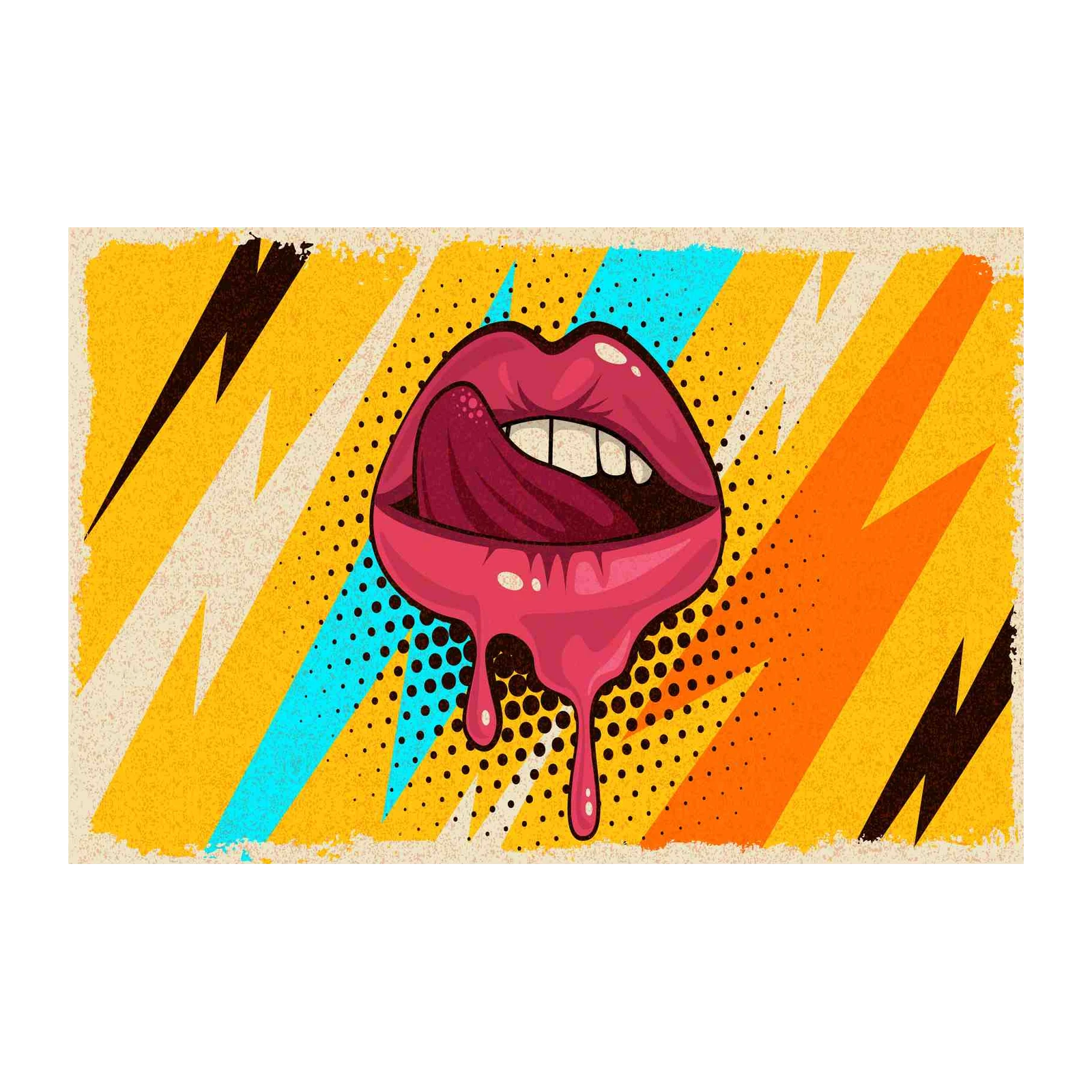Bold Lips Drip Pop Art Wall Art