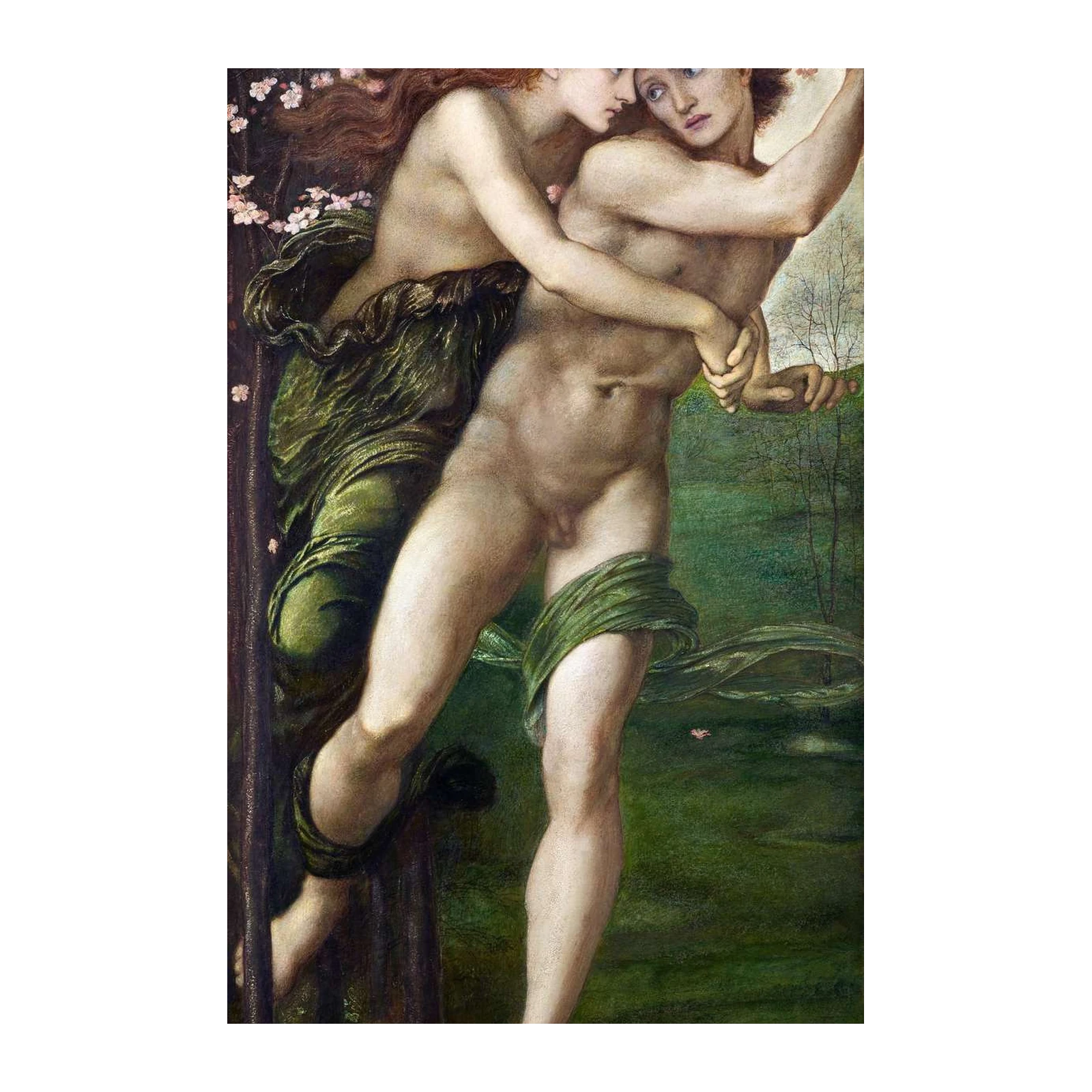 Romantic Lovers in Spring Meadow Wall Art