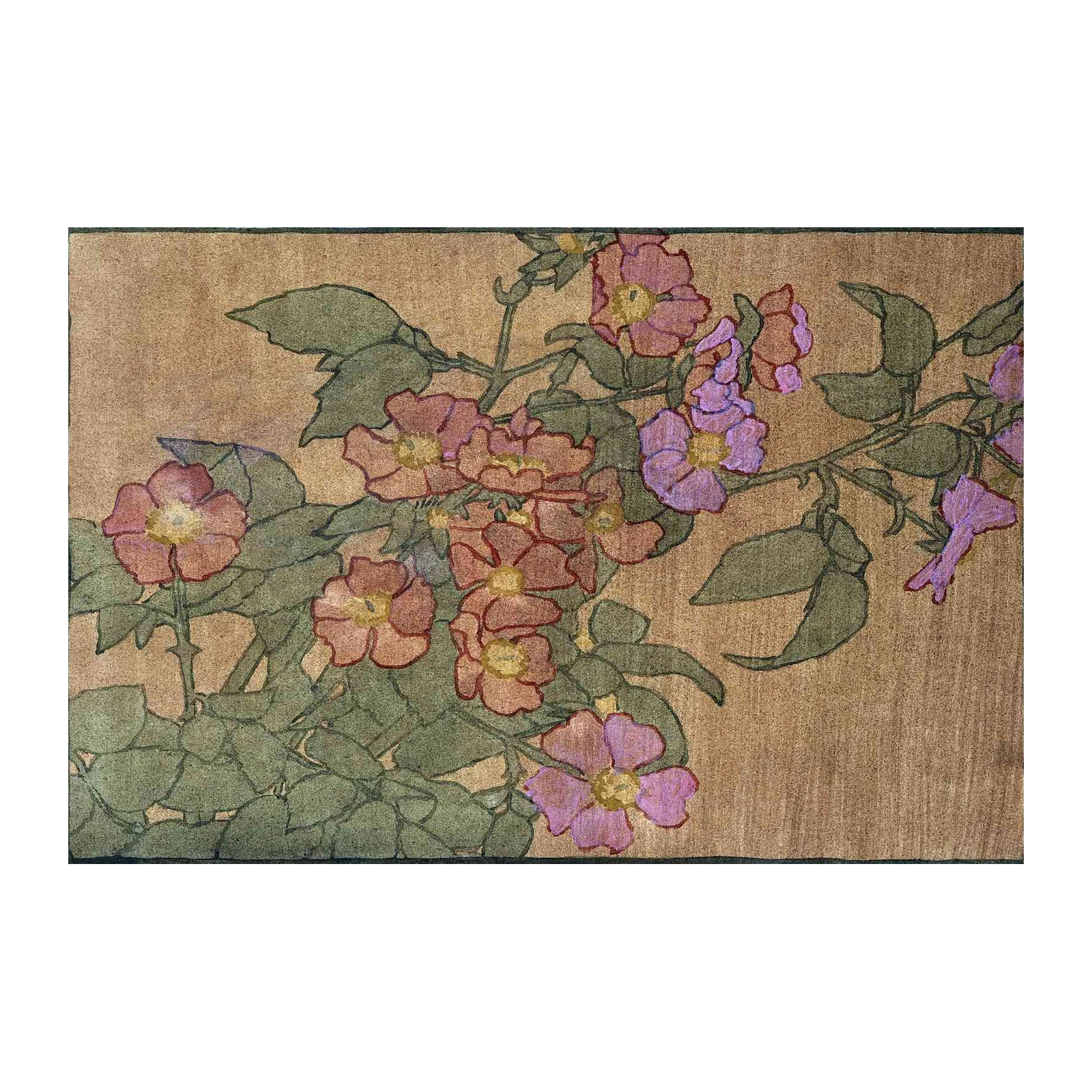Vintage Floral Art - Rose Garden Wall Art