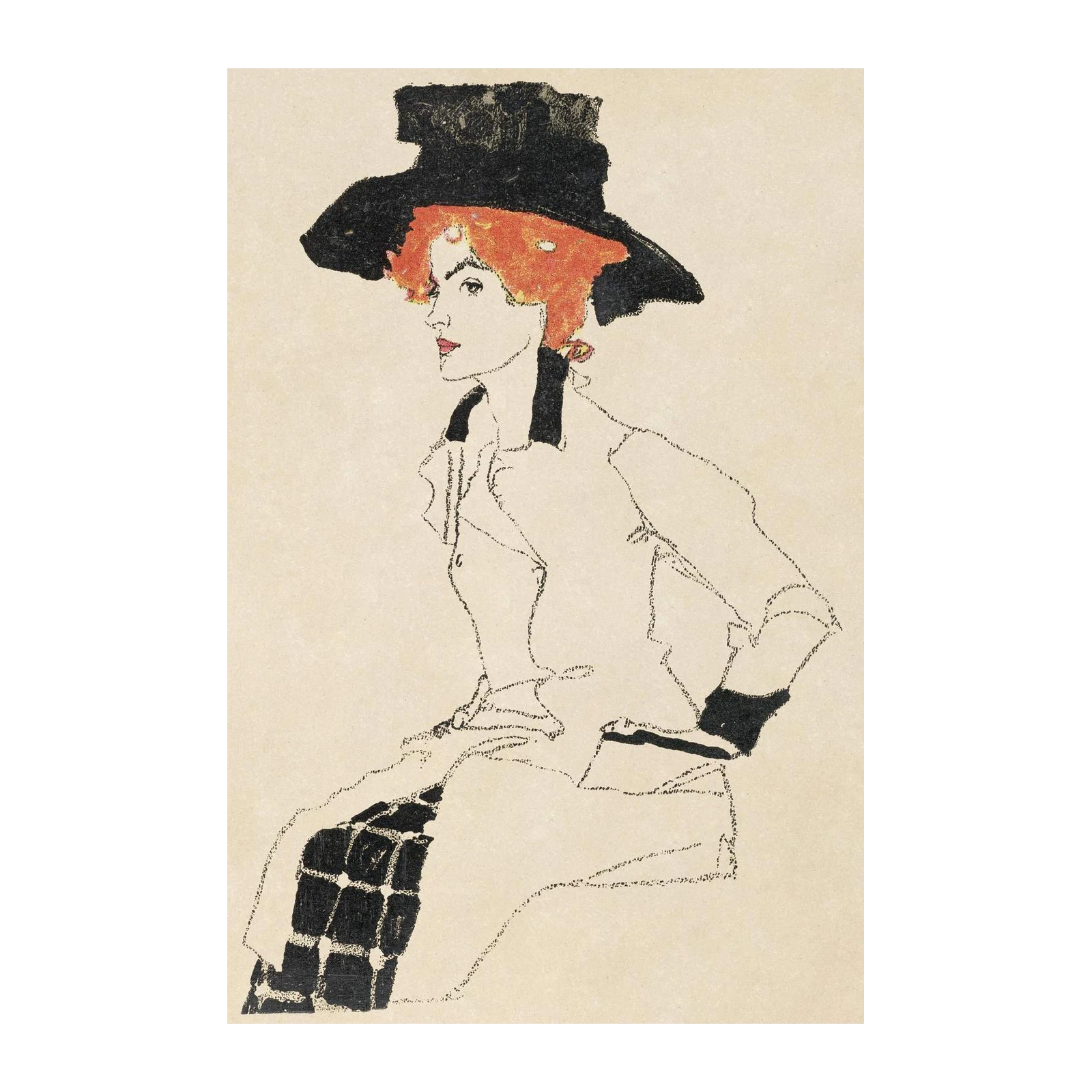 Elegant Woman with Red Hair Wall Art