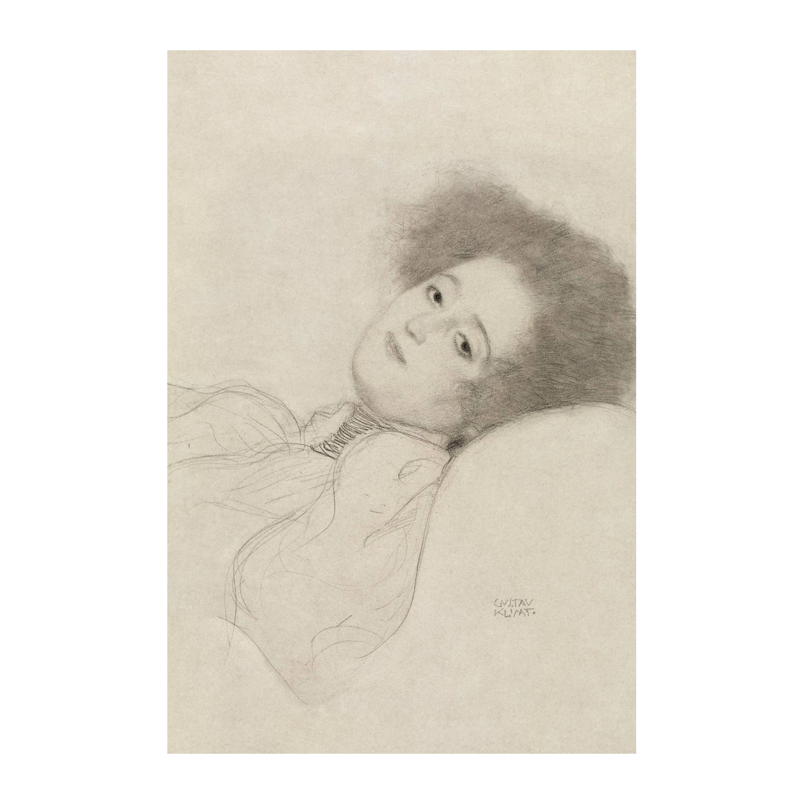 Gustav Klimt Portrait Sketch Wall Art