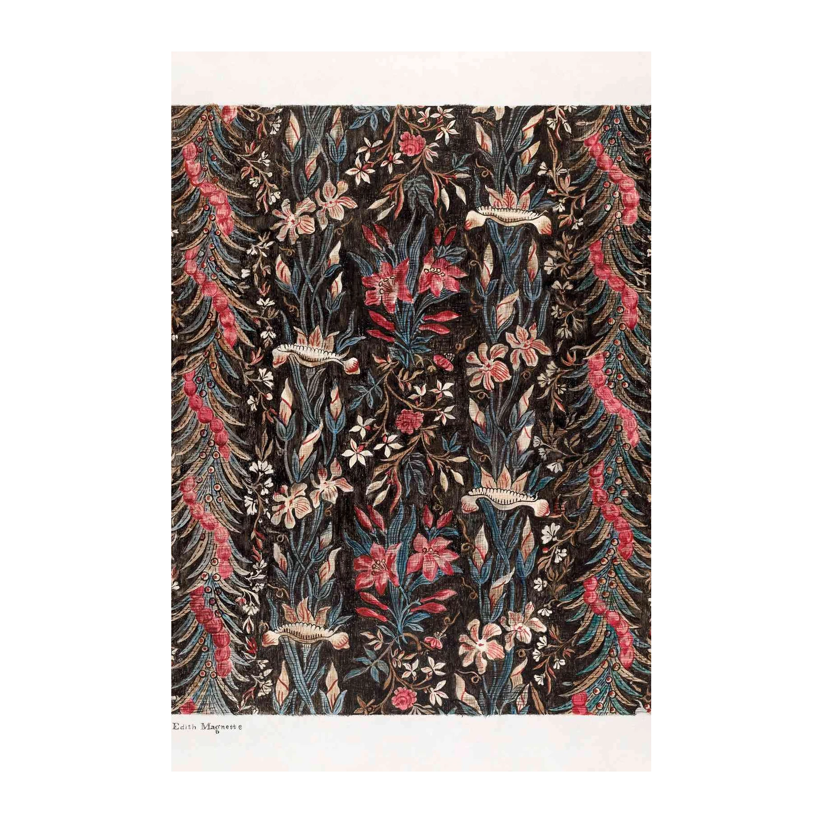 Vintage Floral Dark Botanical Garden Wall Art