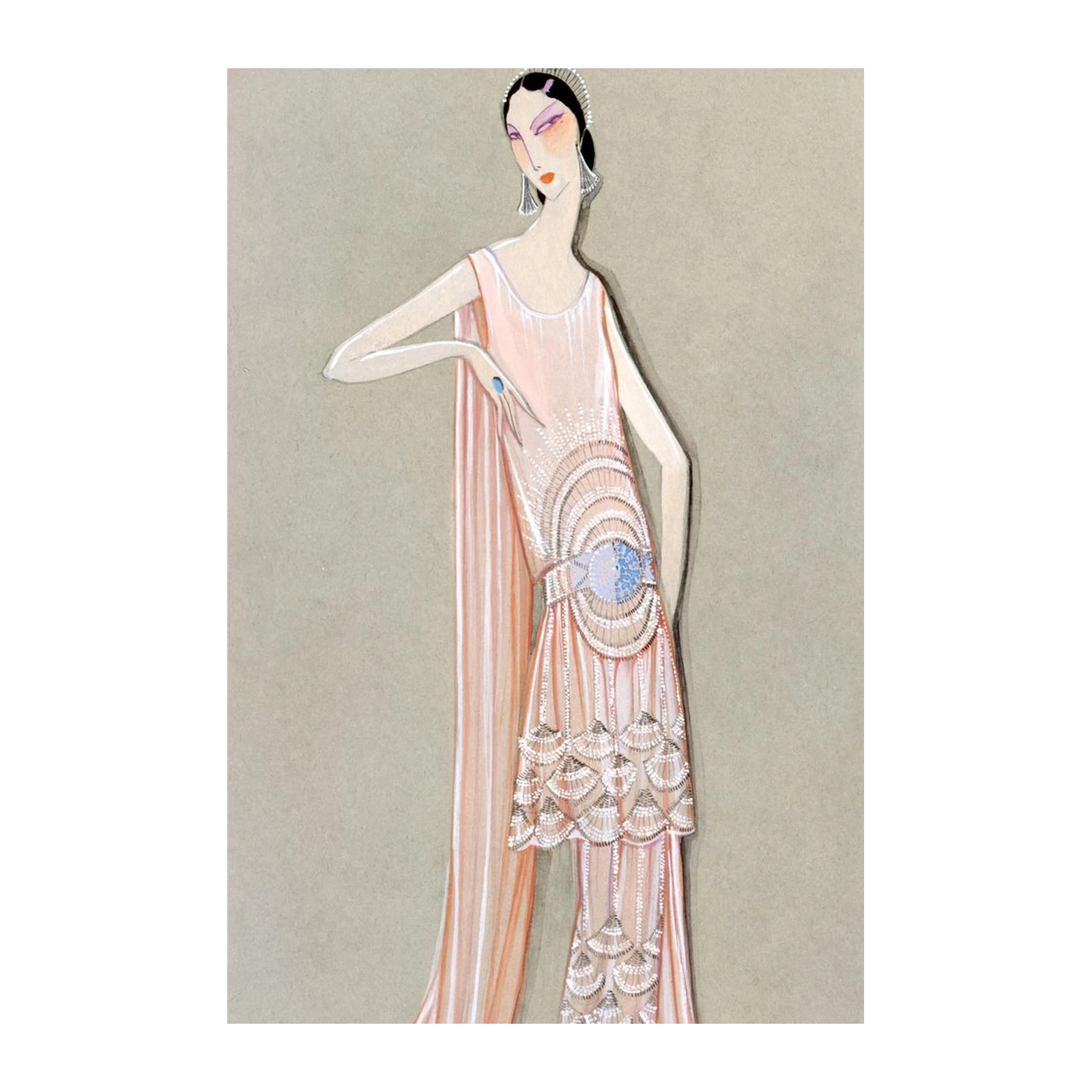Vintage Flapper Fashion Art Deco Wall Art