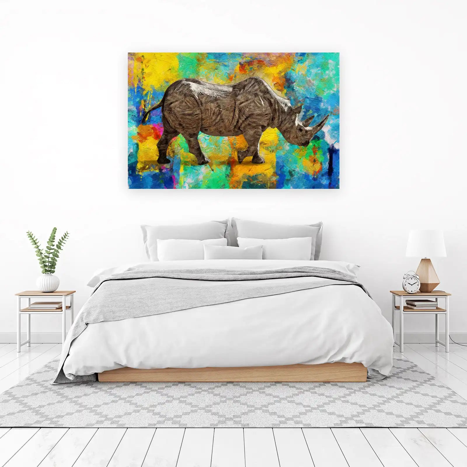 Bold Rhino Vibrant Abstract Wall Art