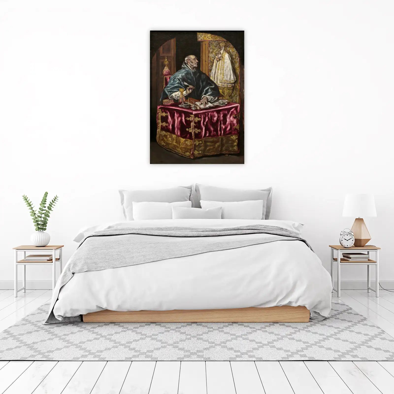 Theologian Contemplating Virgin Mary Wall Art