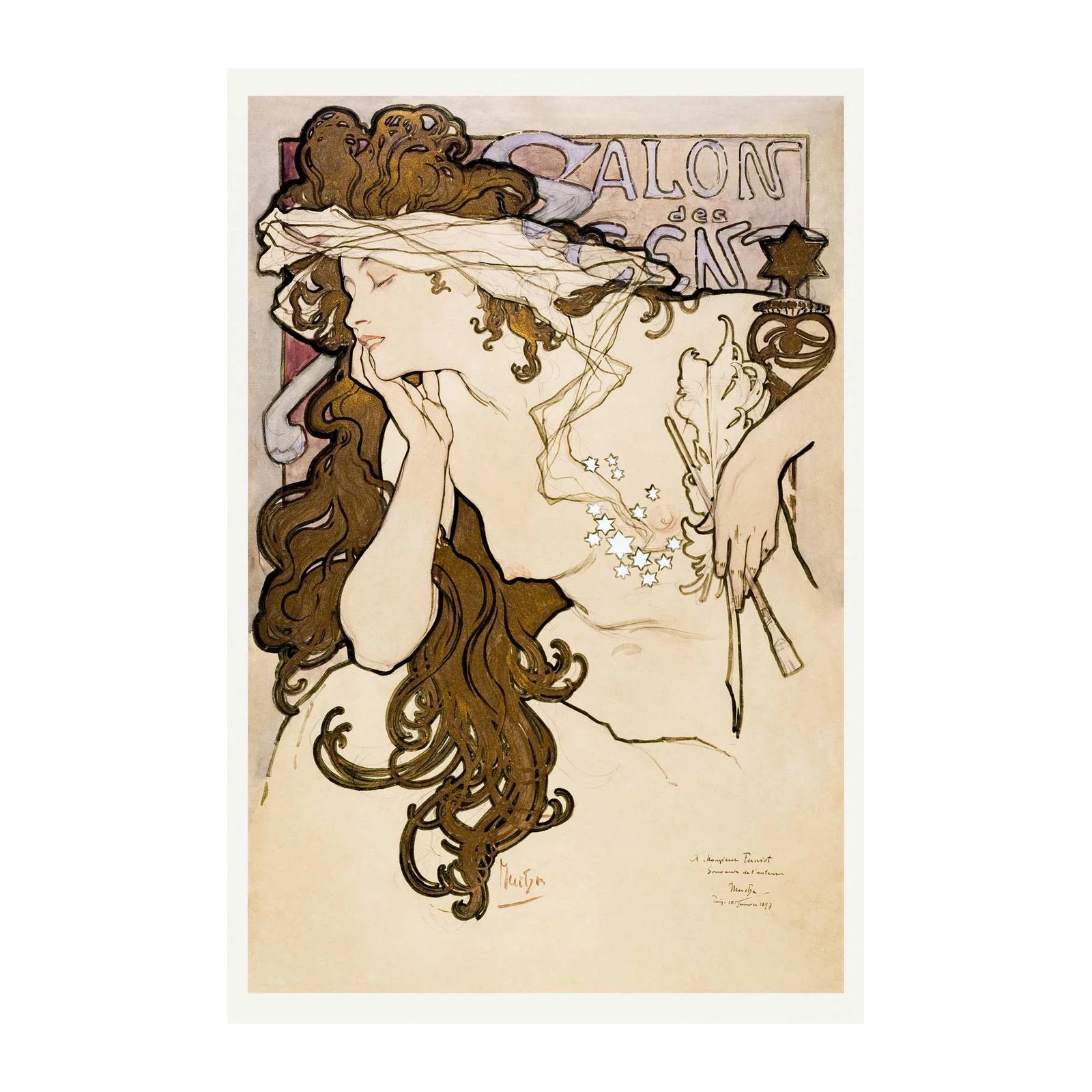 Art Nouveau Muse Wall Art - Elegant Home Decor