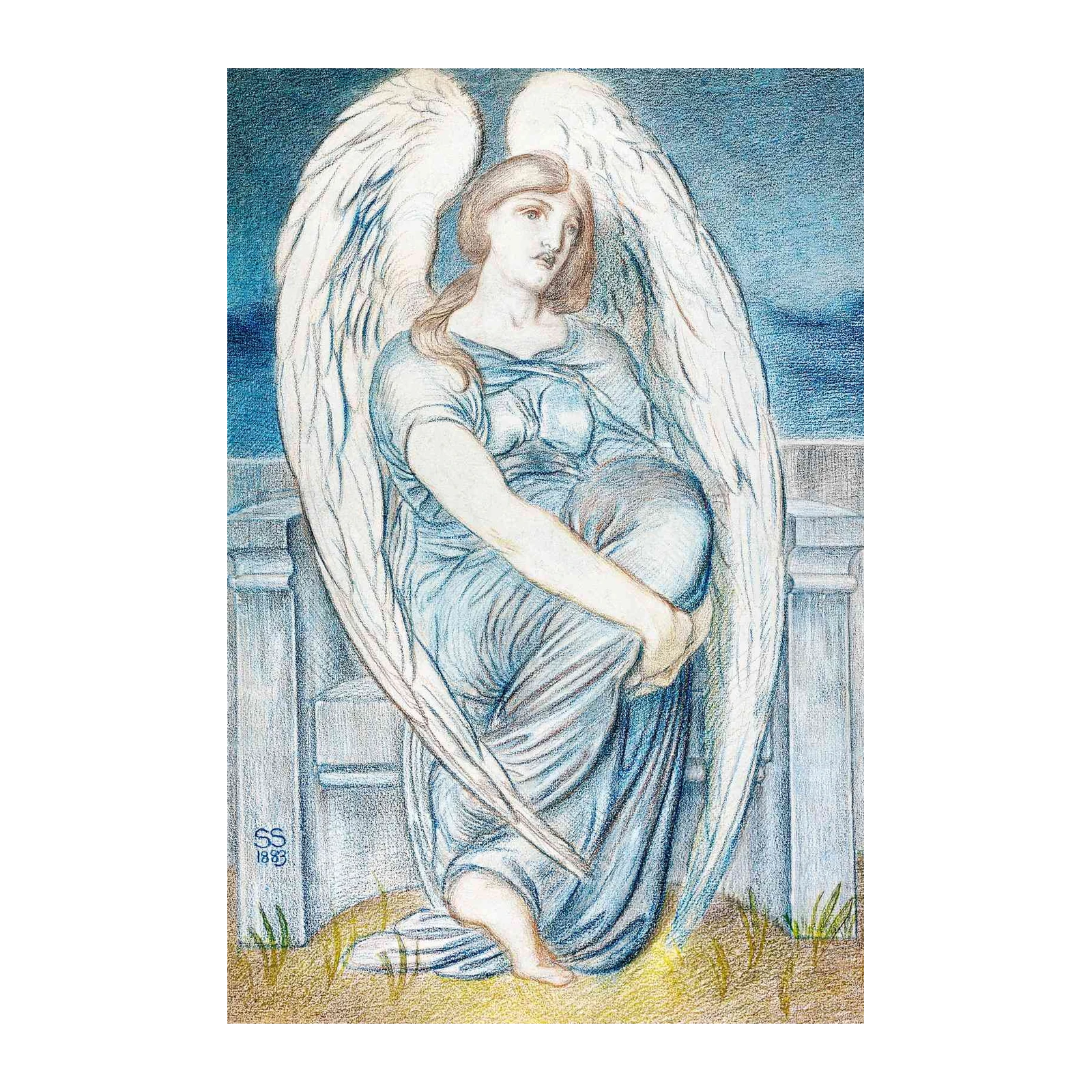 Serene Angel Embrace Wall Art