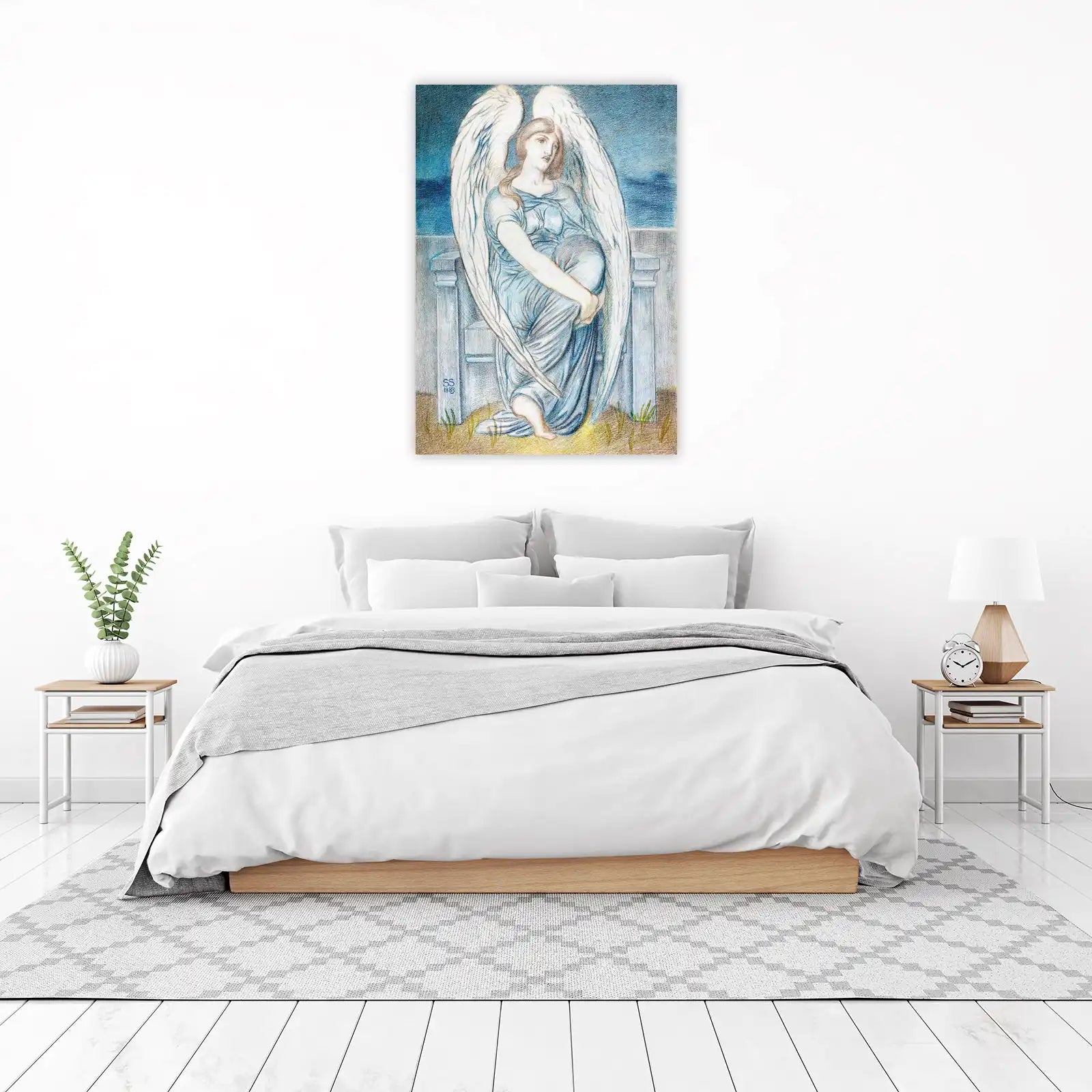 Serene Angel Embrace Wall Art