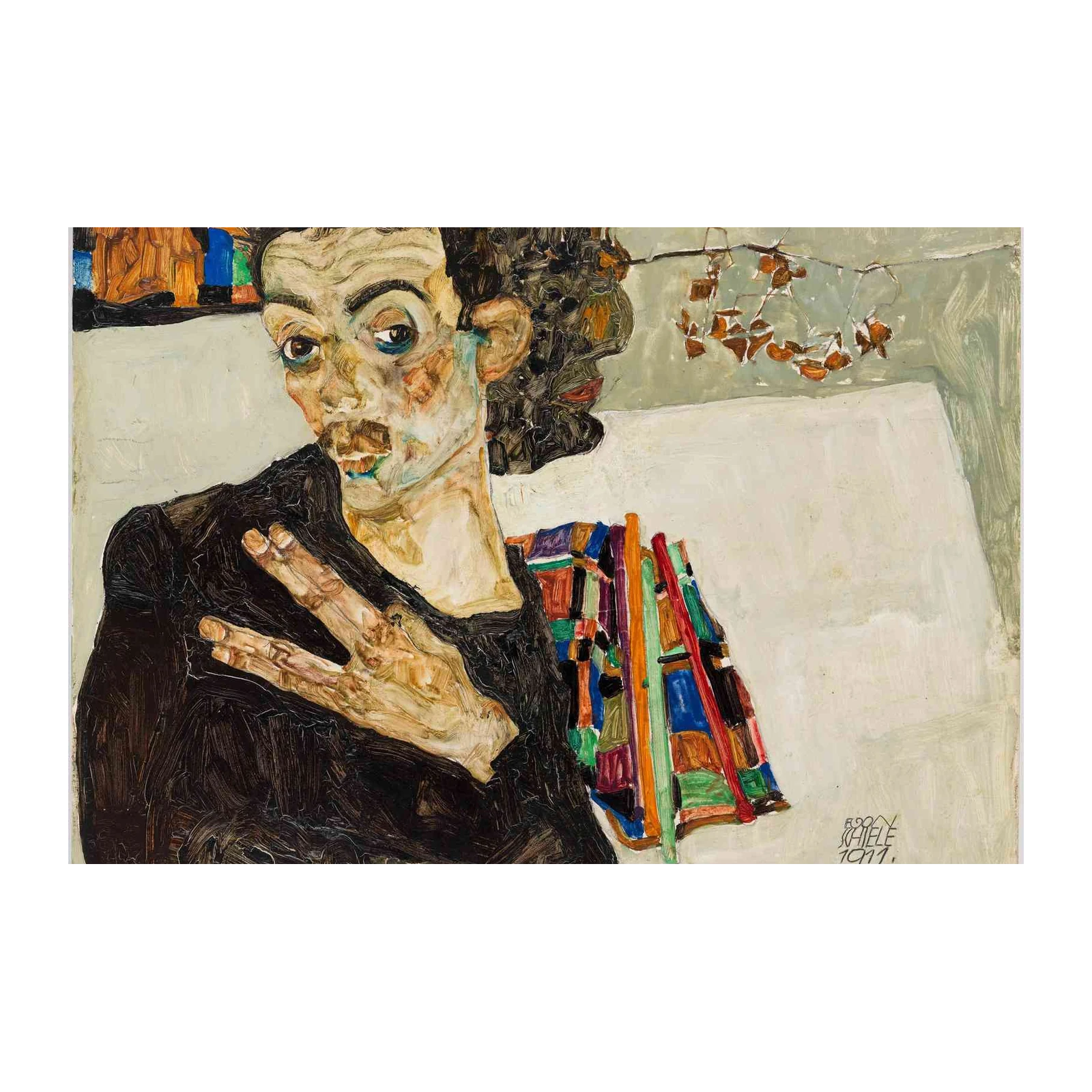 Expressive Portrait Egon Schiele Wall Art