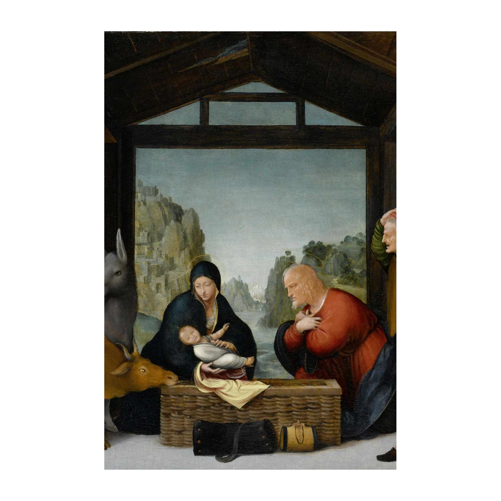 Classic Nativity Stable Religious Art Wall Art