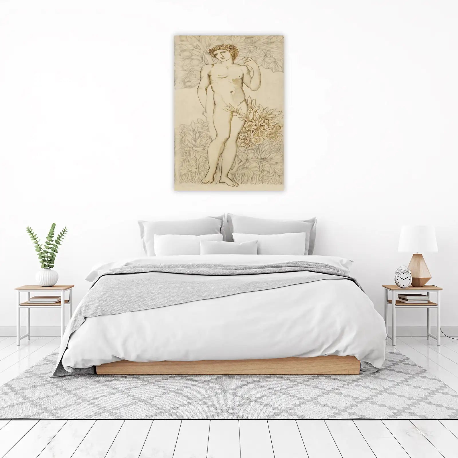Classic Nude Male Botanical Art Wall Art