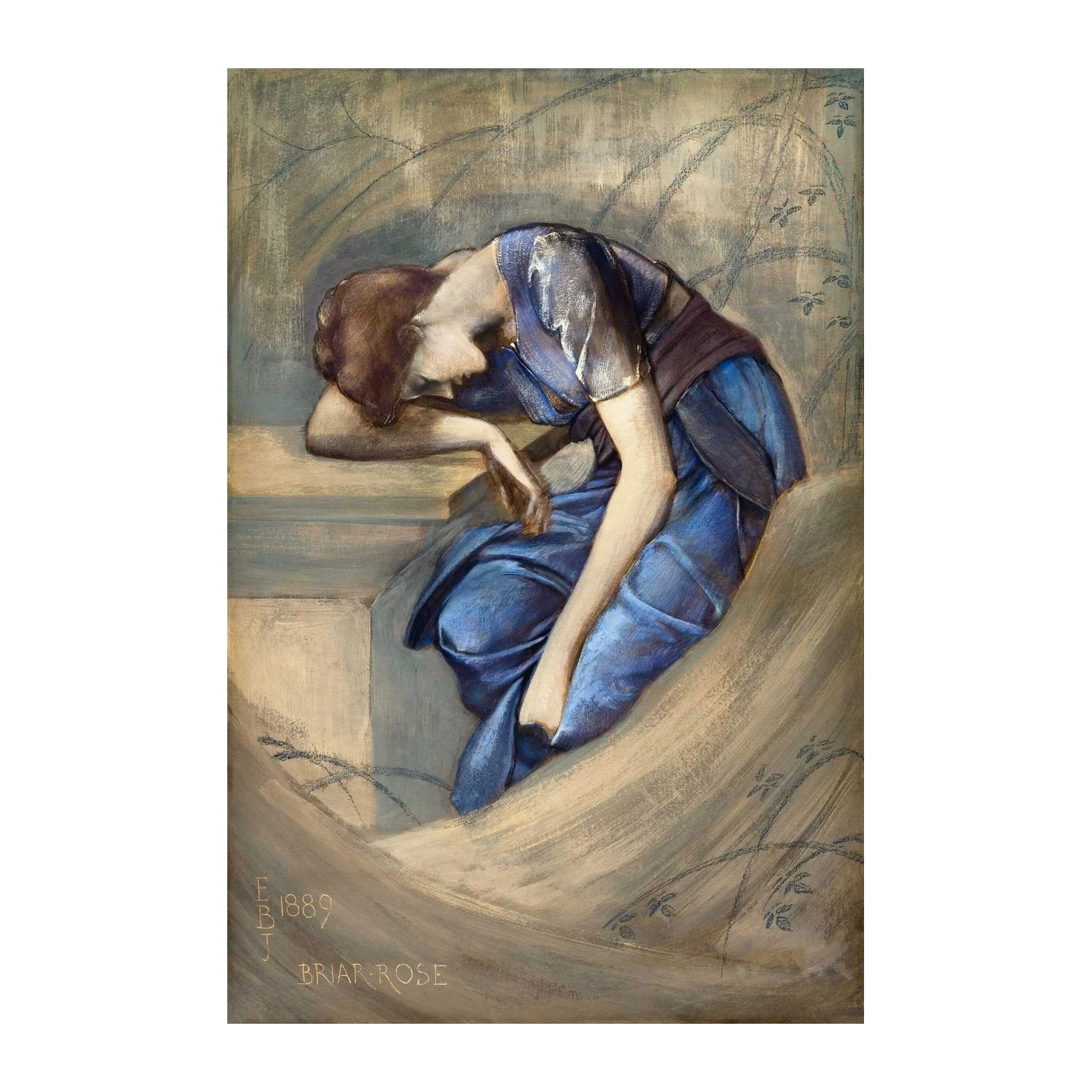 Elegant Briar Rose 1889 Wall Art