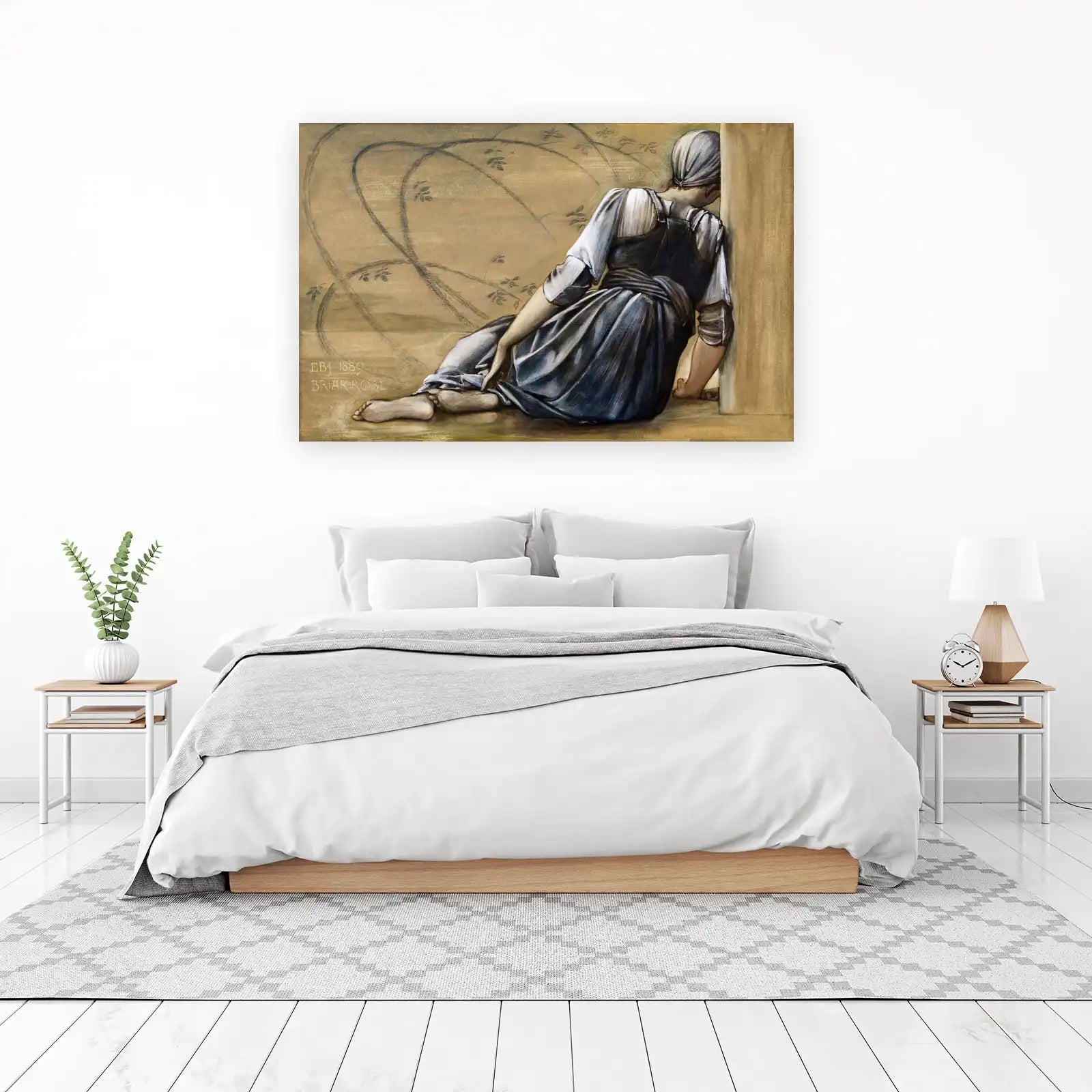 Victorian Woman Leaning Against Wall Wall Art