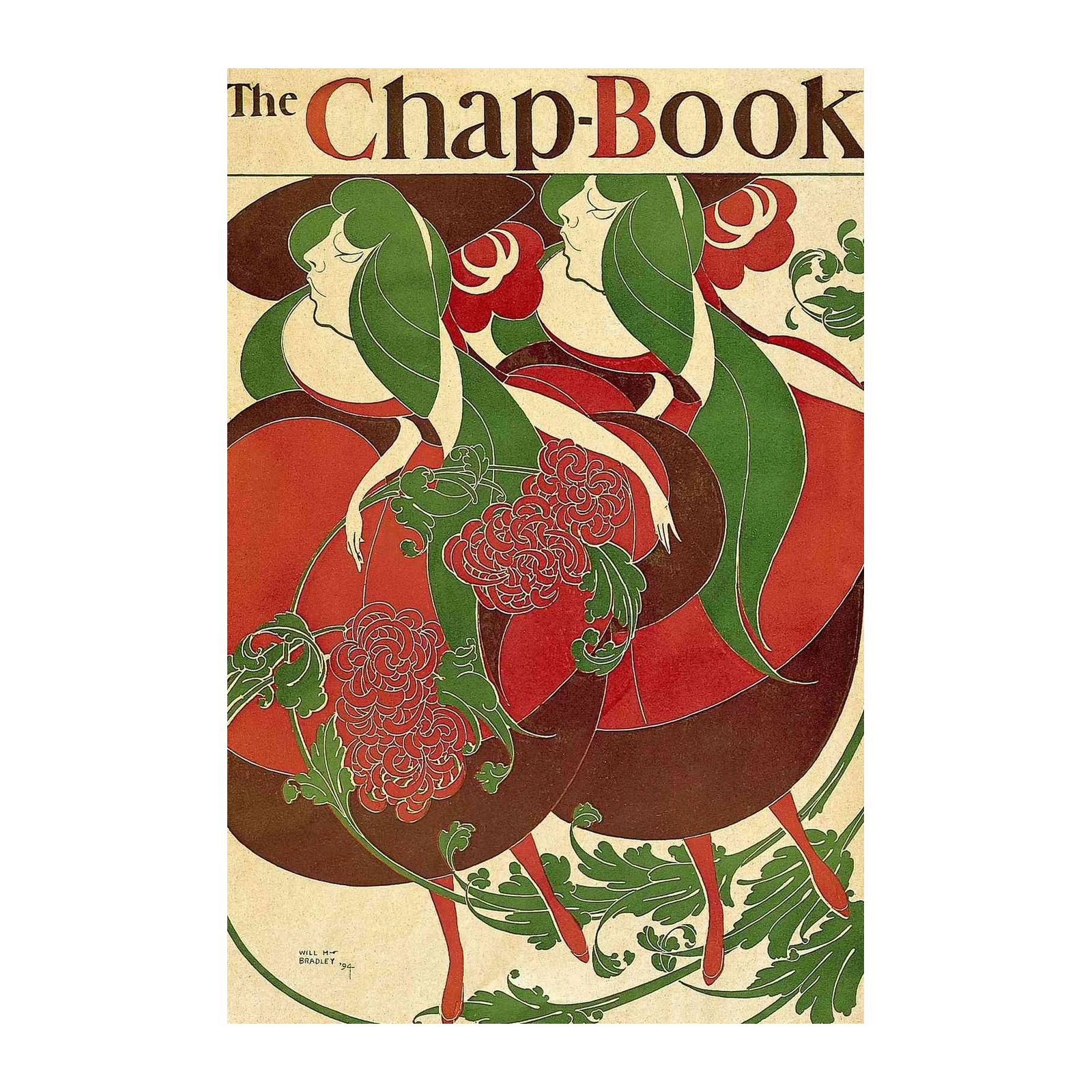 Vintage Chap-Book Art Nouveau Floral Wall Art
