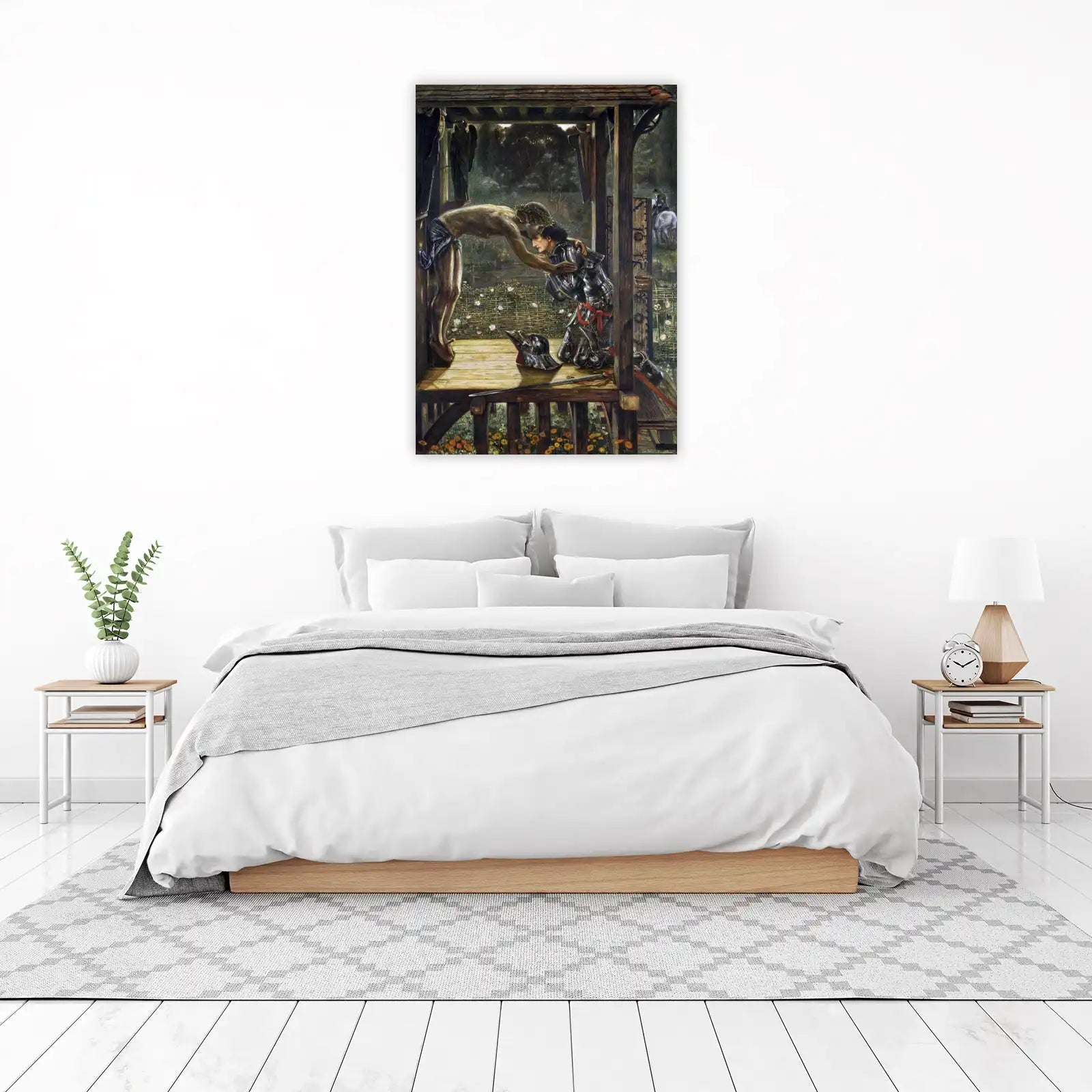 King Arthur & Christ Embrace Wall Art