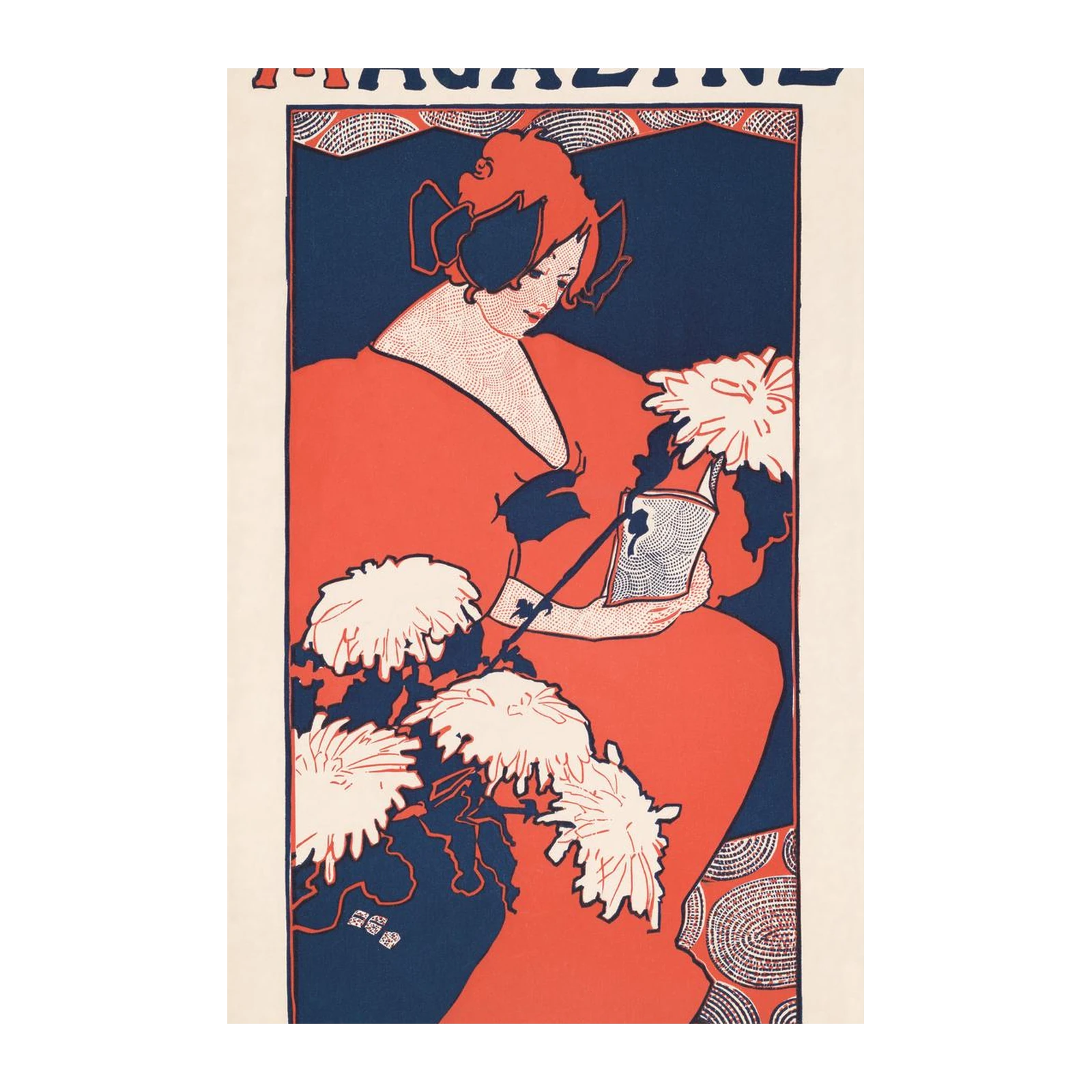 Vintage Woman Reading "The Penny Magazine" Wall Art