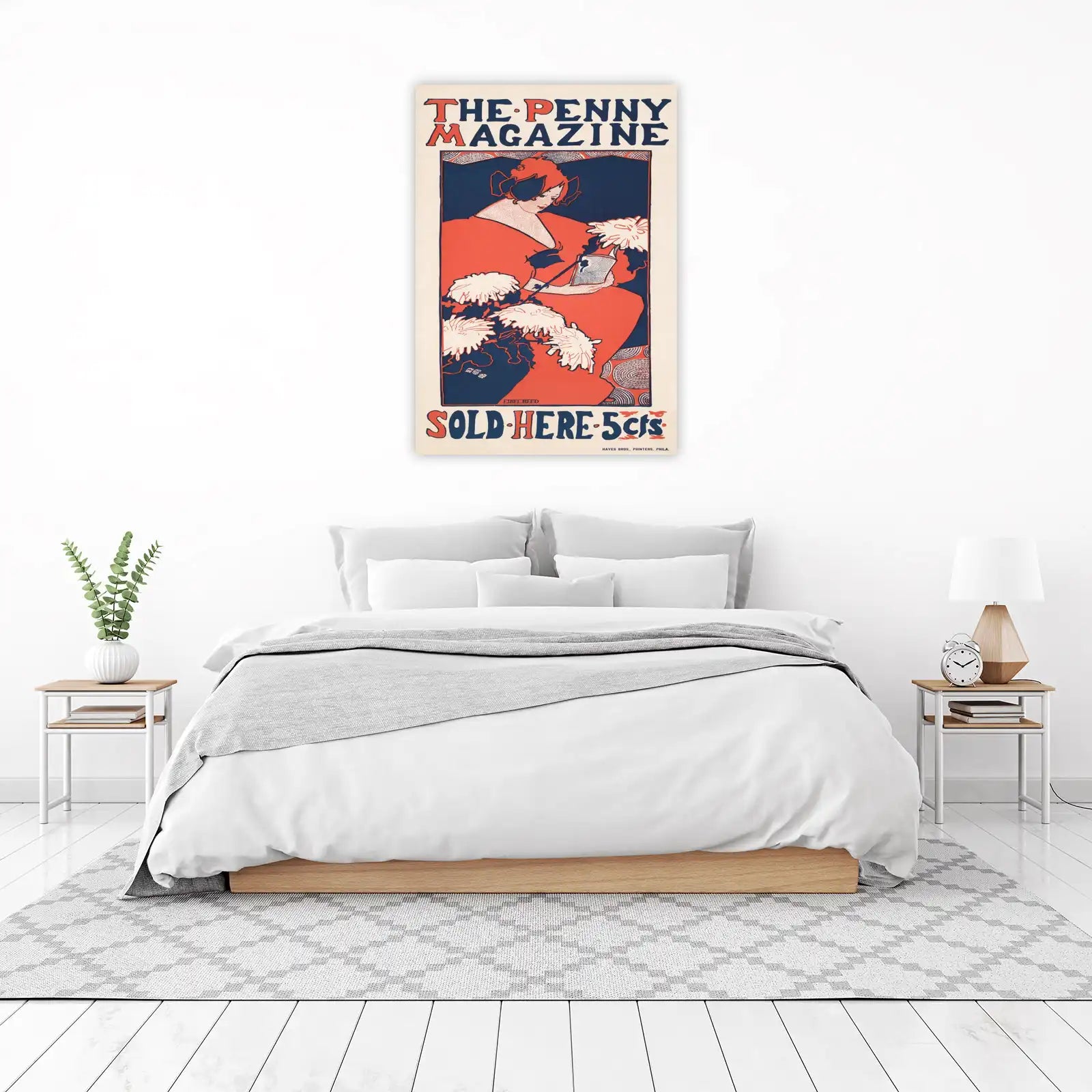 Vintage Woman Reading "The Penny Magazine" Wall Art