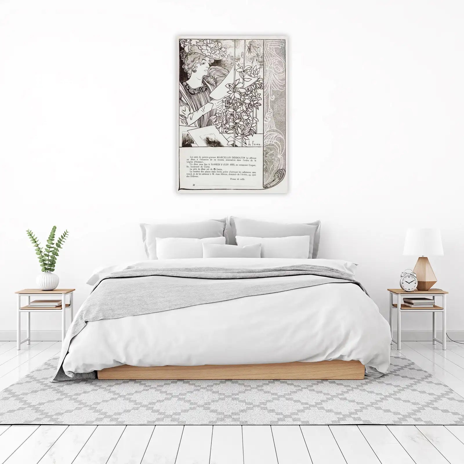 Elegant Art Nouveau Woman Floral Wall Art
