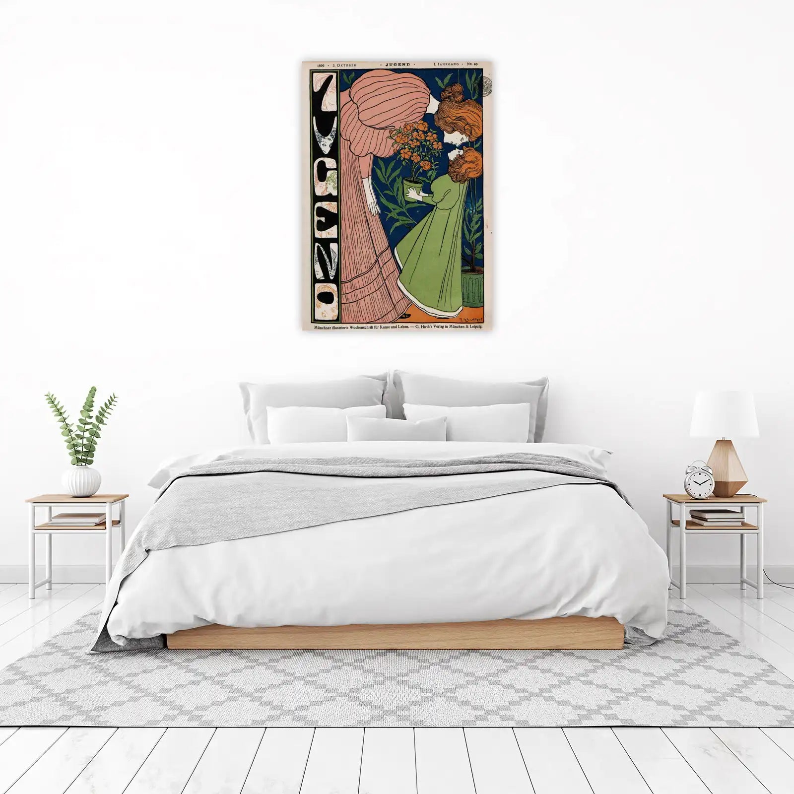 Jugend Art Nouveau Mother Daughter Wall Art