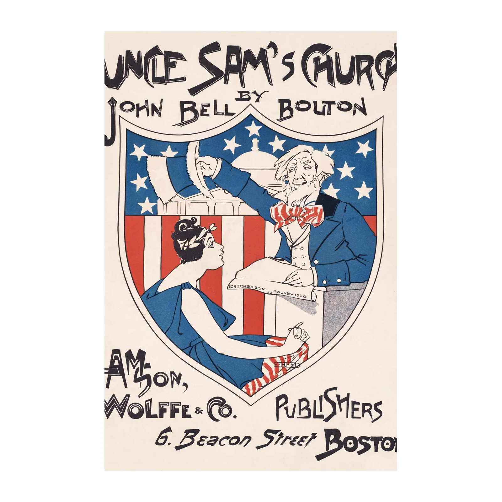 Uncle Sam's Church Vintage Patriotic Wall Art