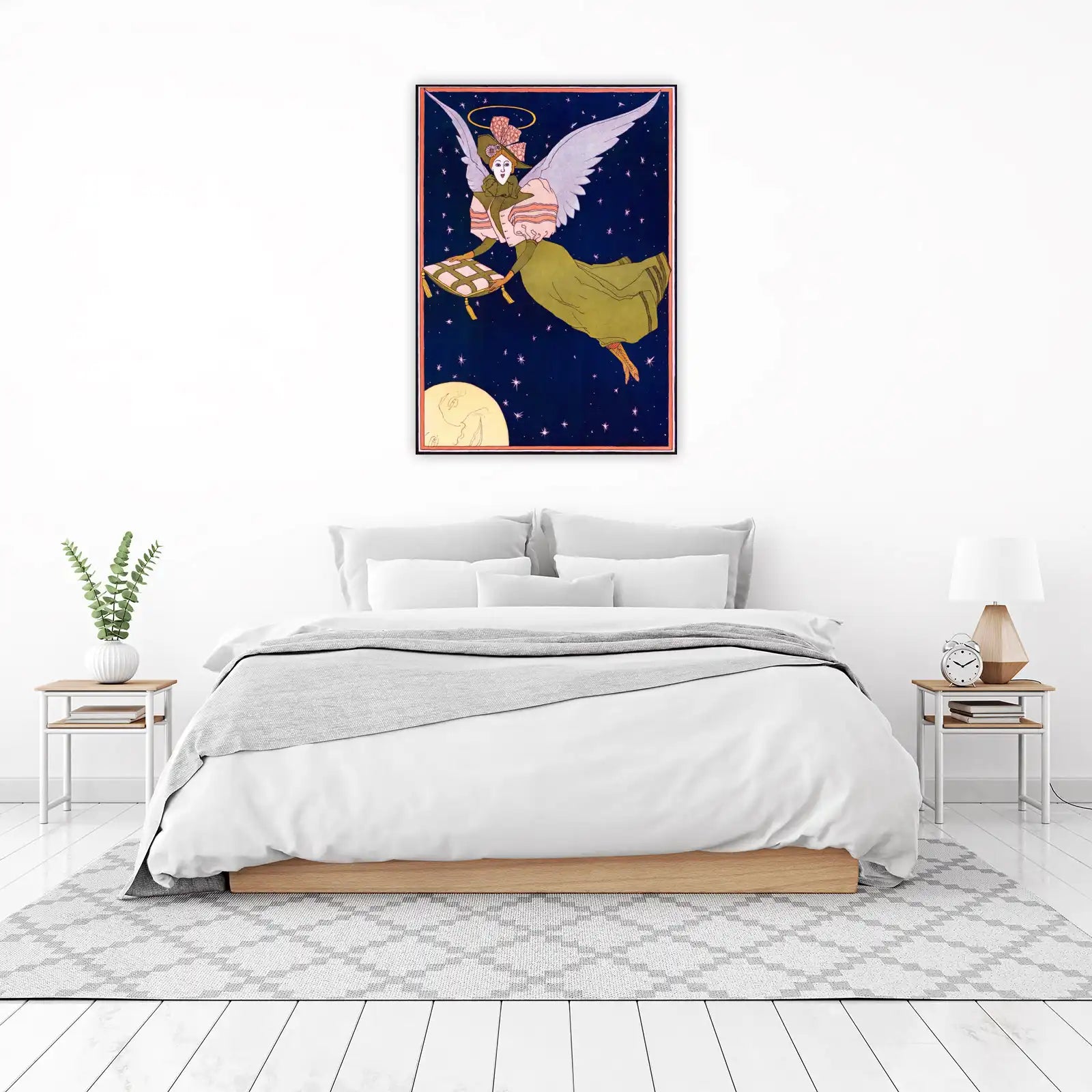 Dreamy Angel with Moon Wall Art