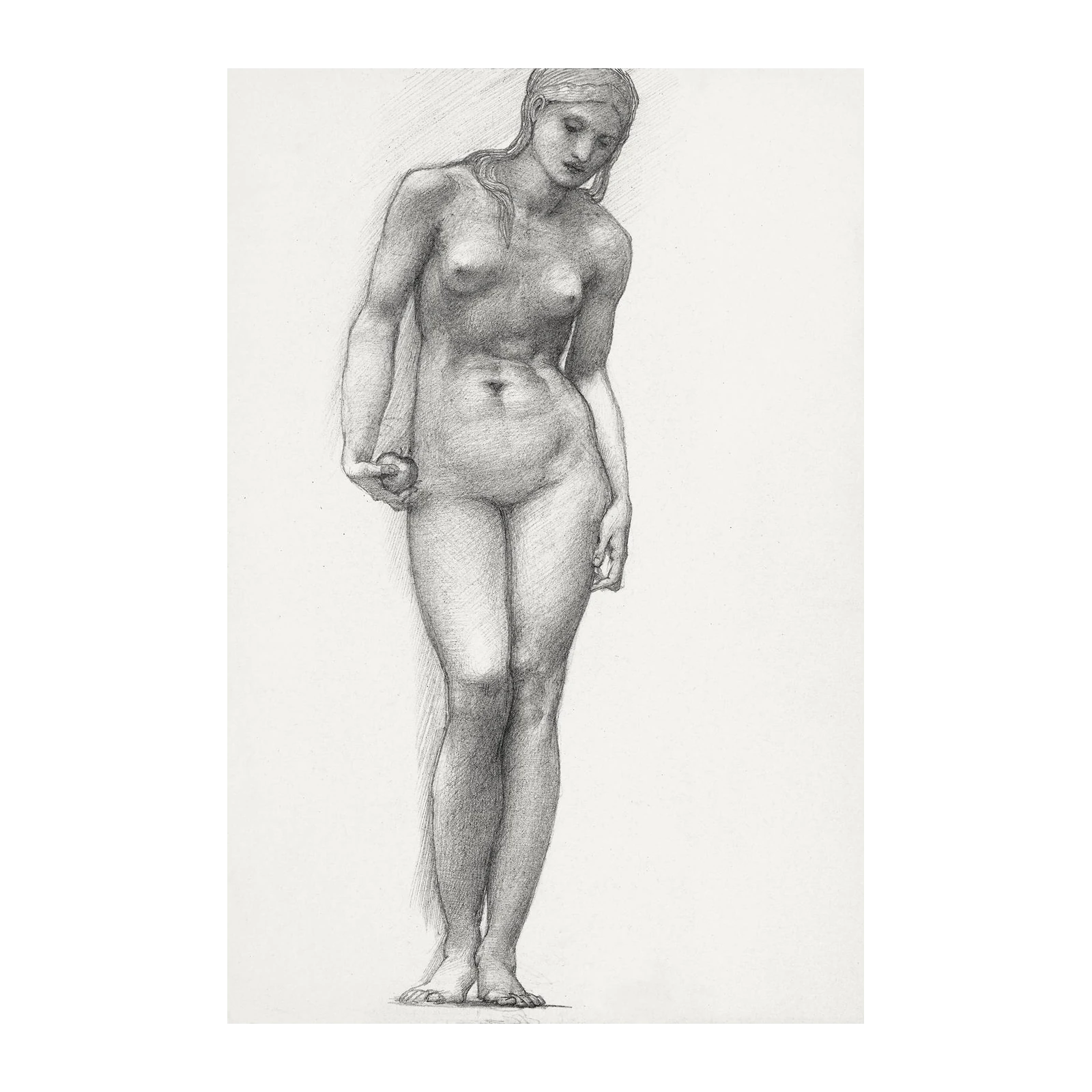 Timeless Nude Figure with Apple Wall Art