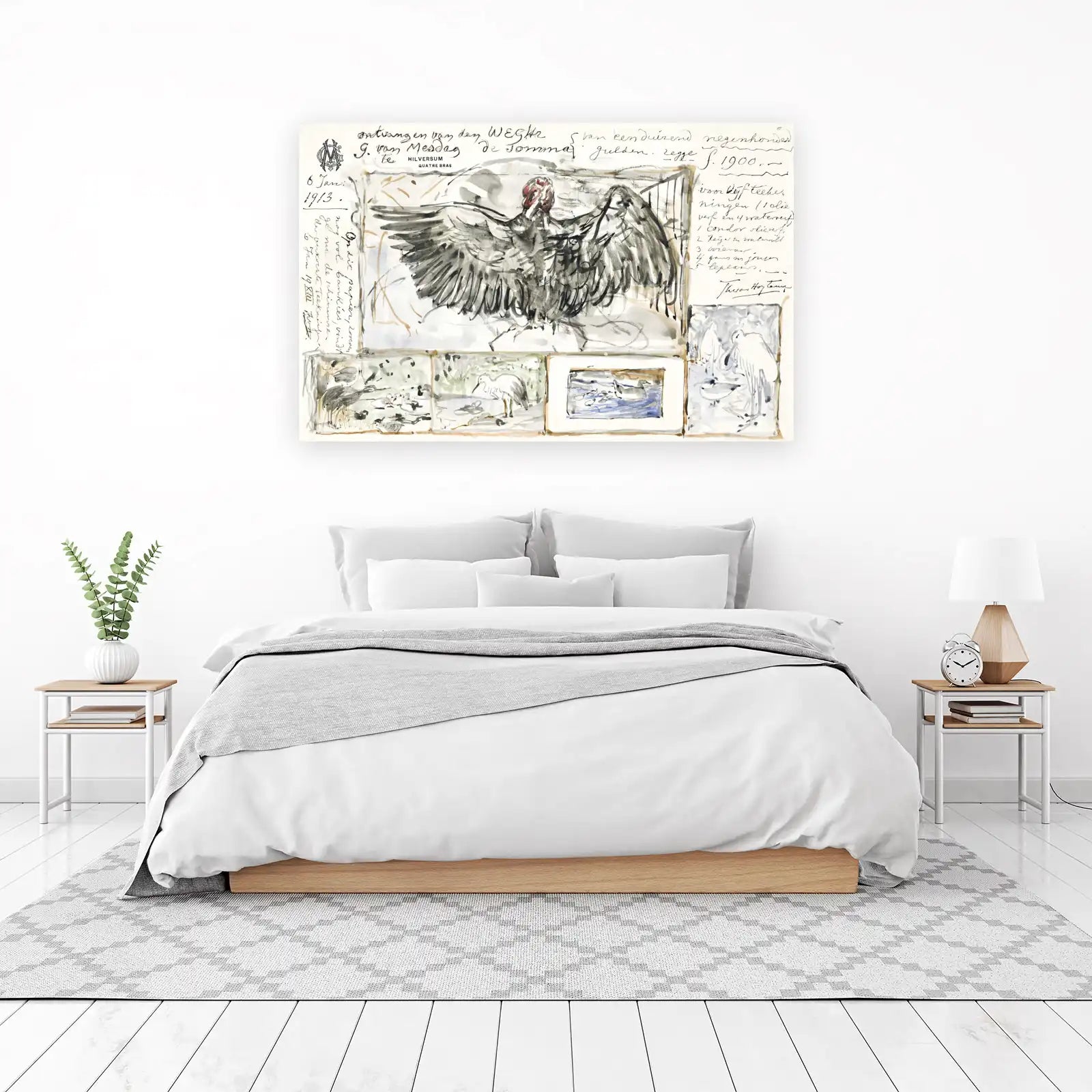 Vintage Bird Sketch Wall Art - Avian Art