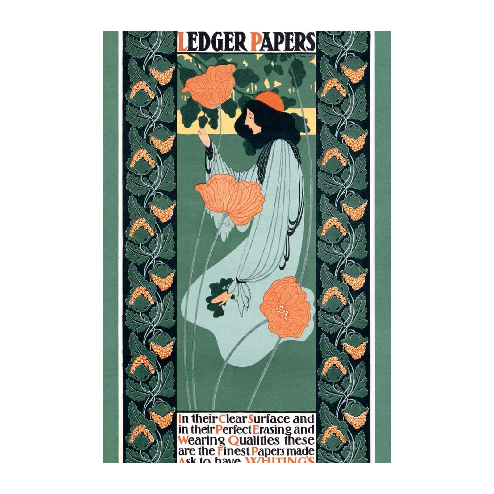Art Nouveau Poppy Woman Wall Art
