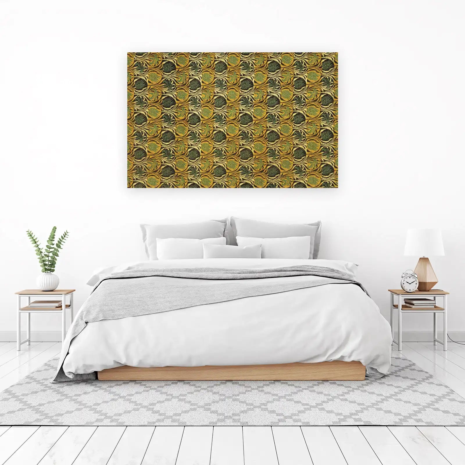 Art Nouveau Floral Gold Green Wall Art