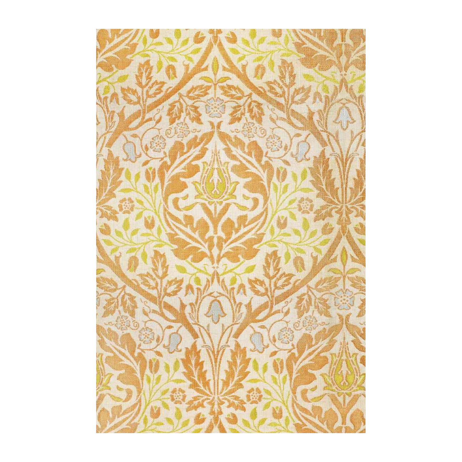 Vintage Floral Damask Orange Wall Art