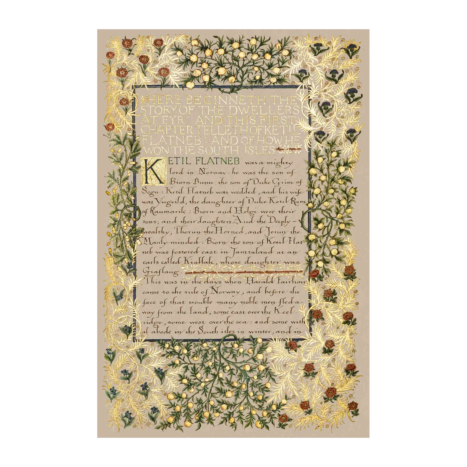 Viking Saga Illuminated Manuscript Wall Art