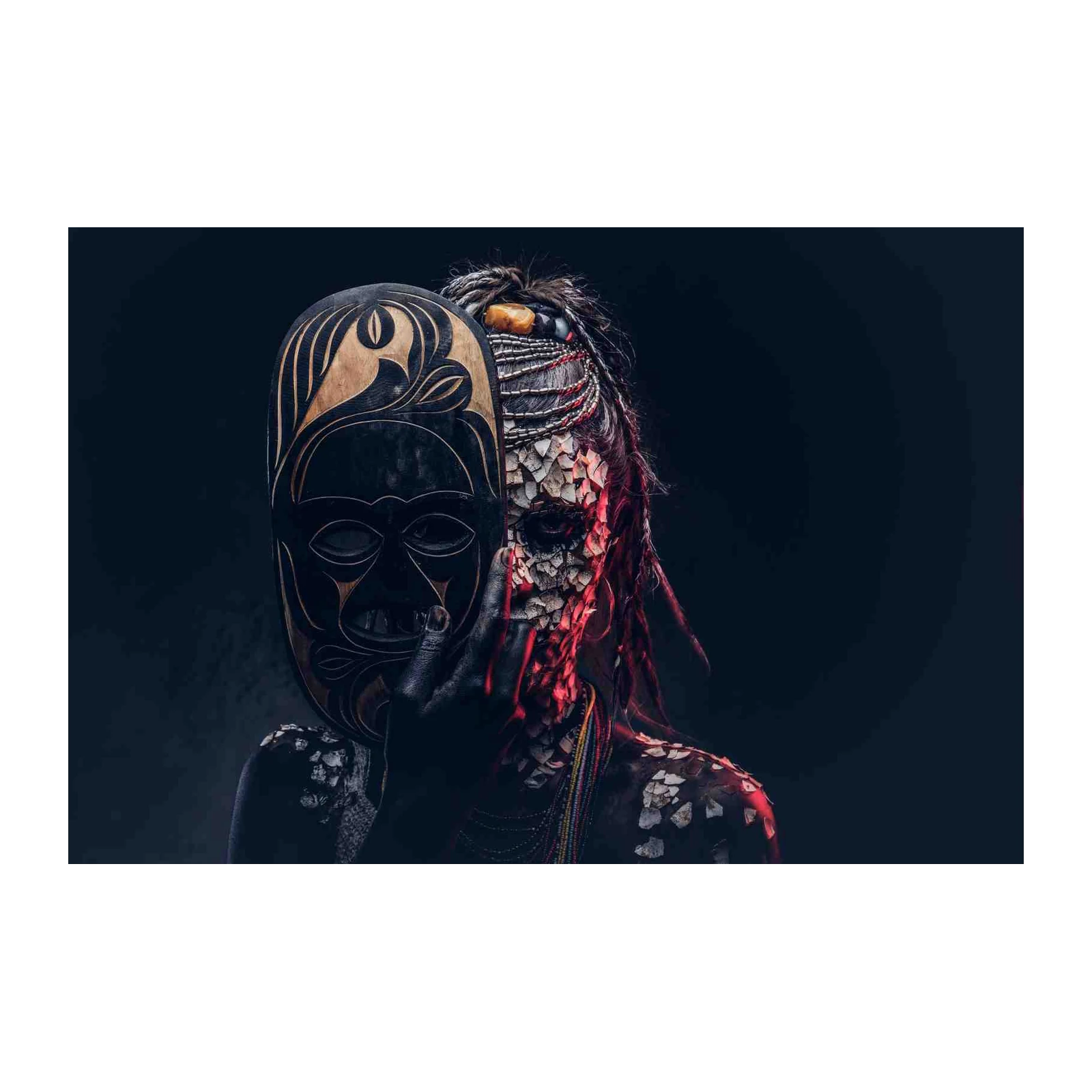 Mystic Tribal Mask Warrior Wall Art