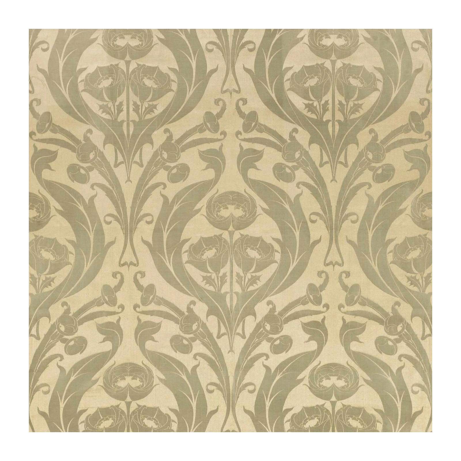 Art Nouveau Floral Beige Wall Art
