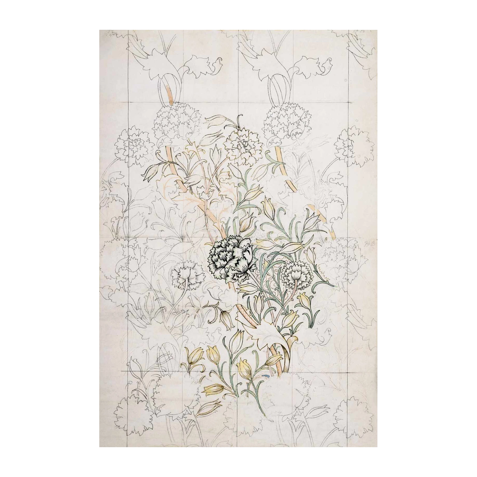 Floral Sketch Art Nouveau Wall Art