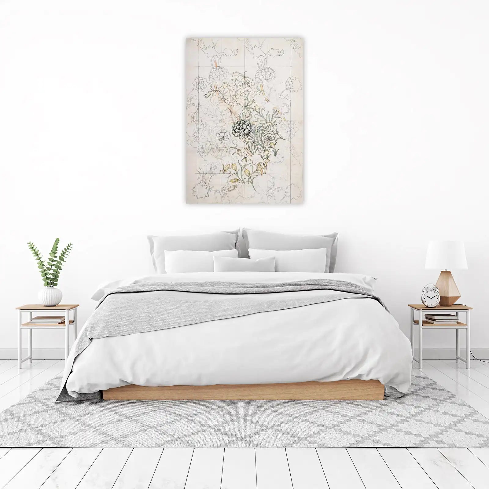 Floral Sketch Art Nouveau Wall Art