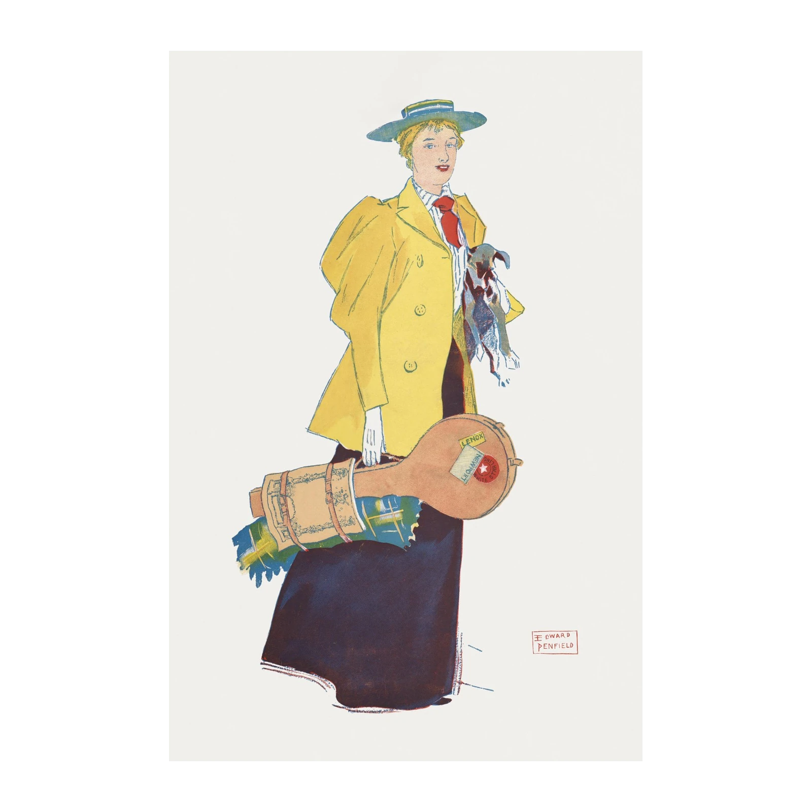 Vibrant Yellow Coat Travel Art Wall Art