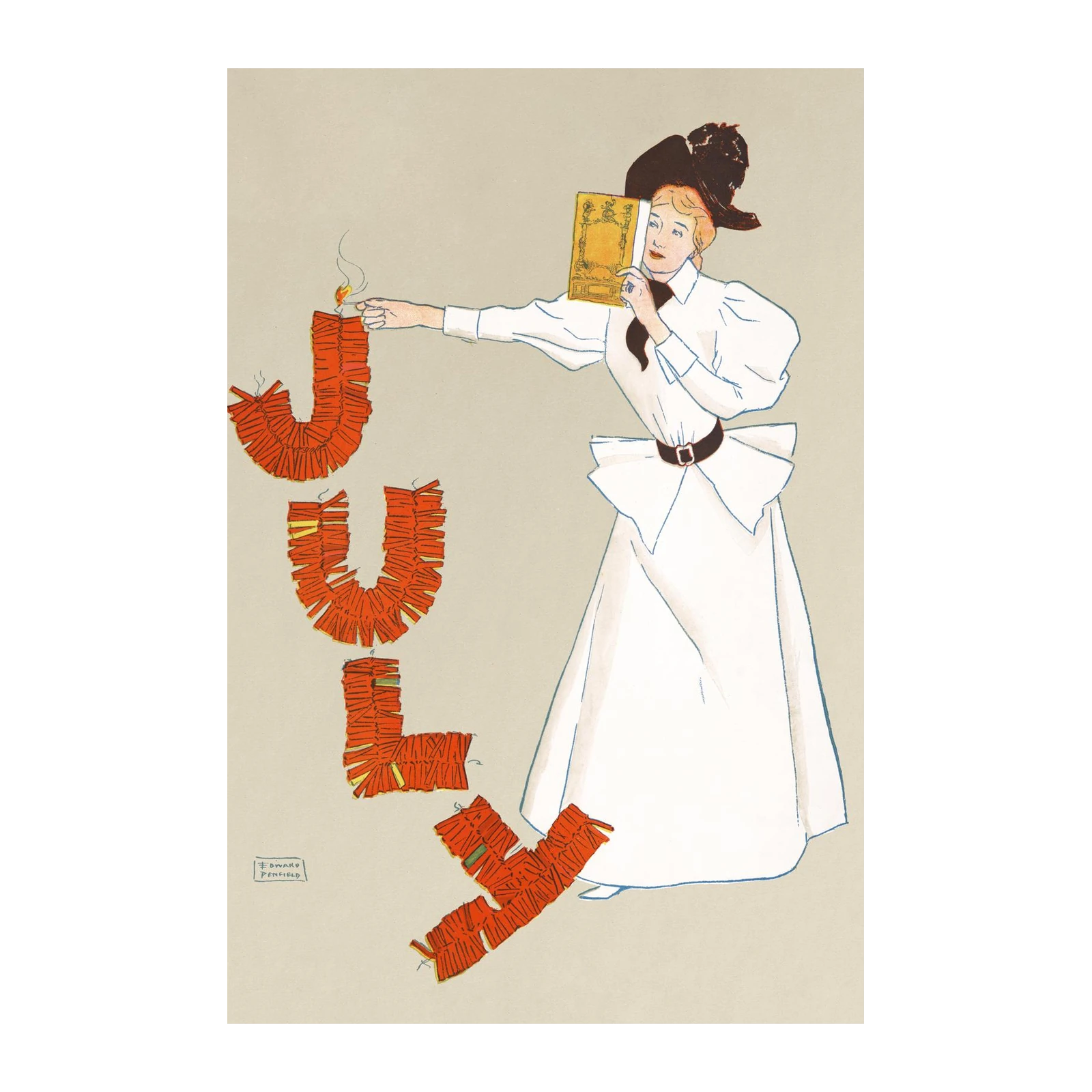 Vintage July Firecrackers Art Wall Art