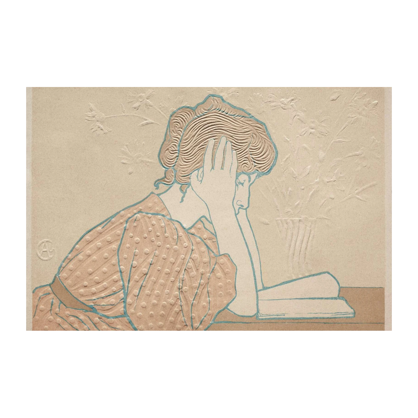 Art Nouveau Woman Reading Wall Art