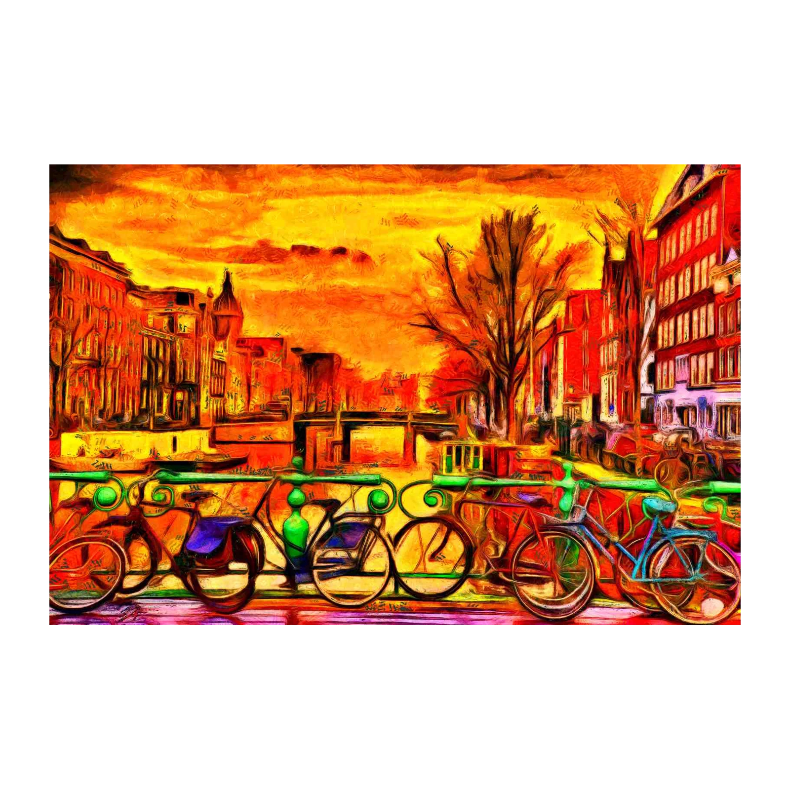 Vibrant Amsterdam Canals Wall Art