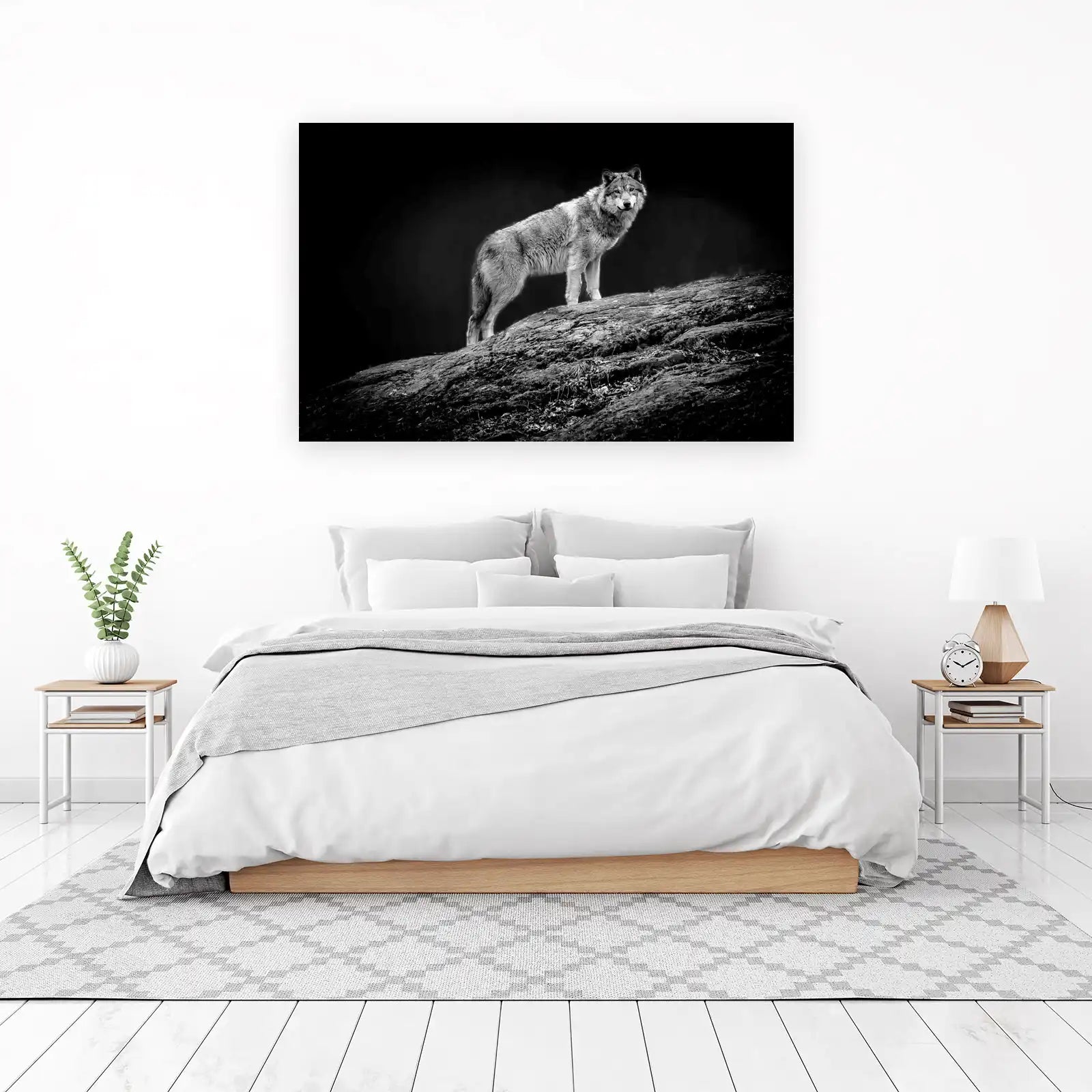 Majestic Wolf B&W Wildlife Wall Art