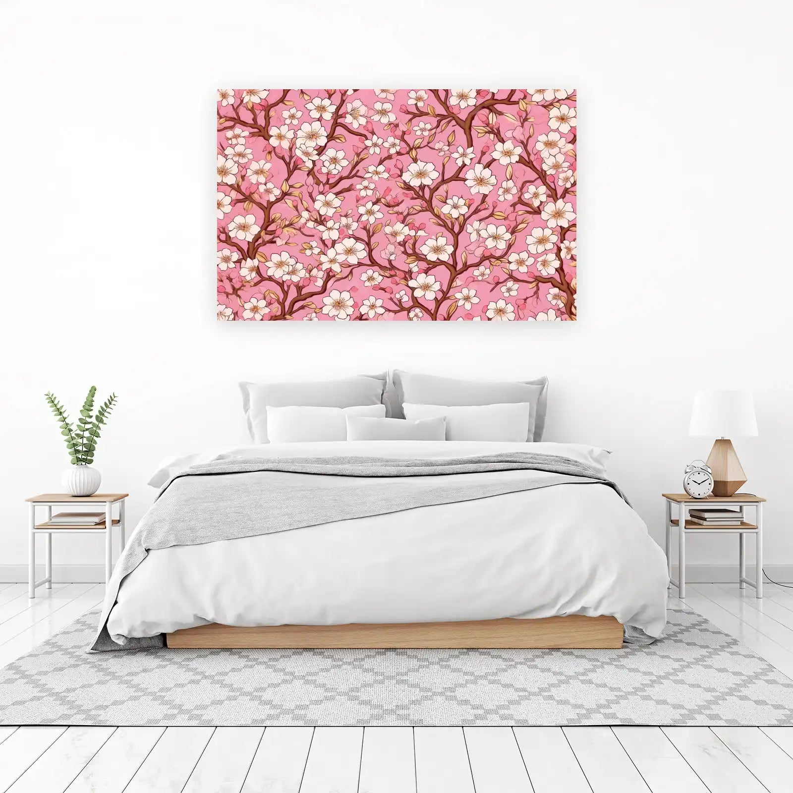 Pink Cherry Blossom Branch Wall Art