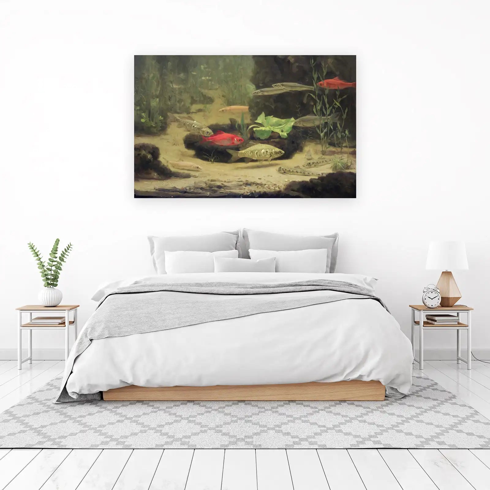 Vibrant Aquarium Life Oil Painting Wall Art