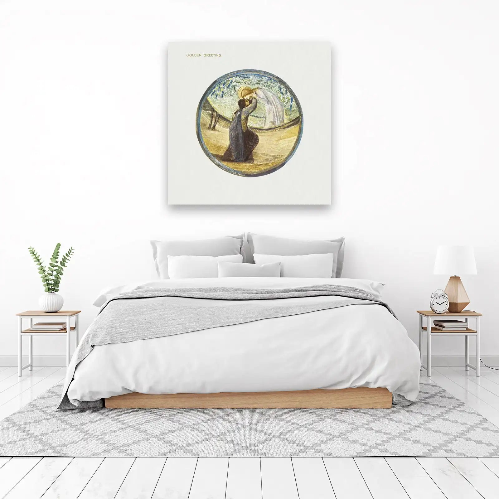 Golden Greeting Embrace Wall Art